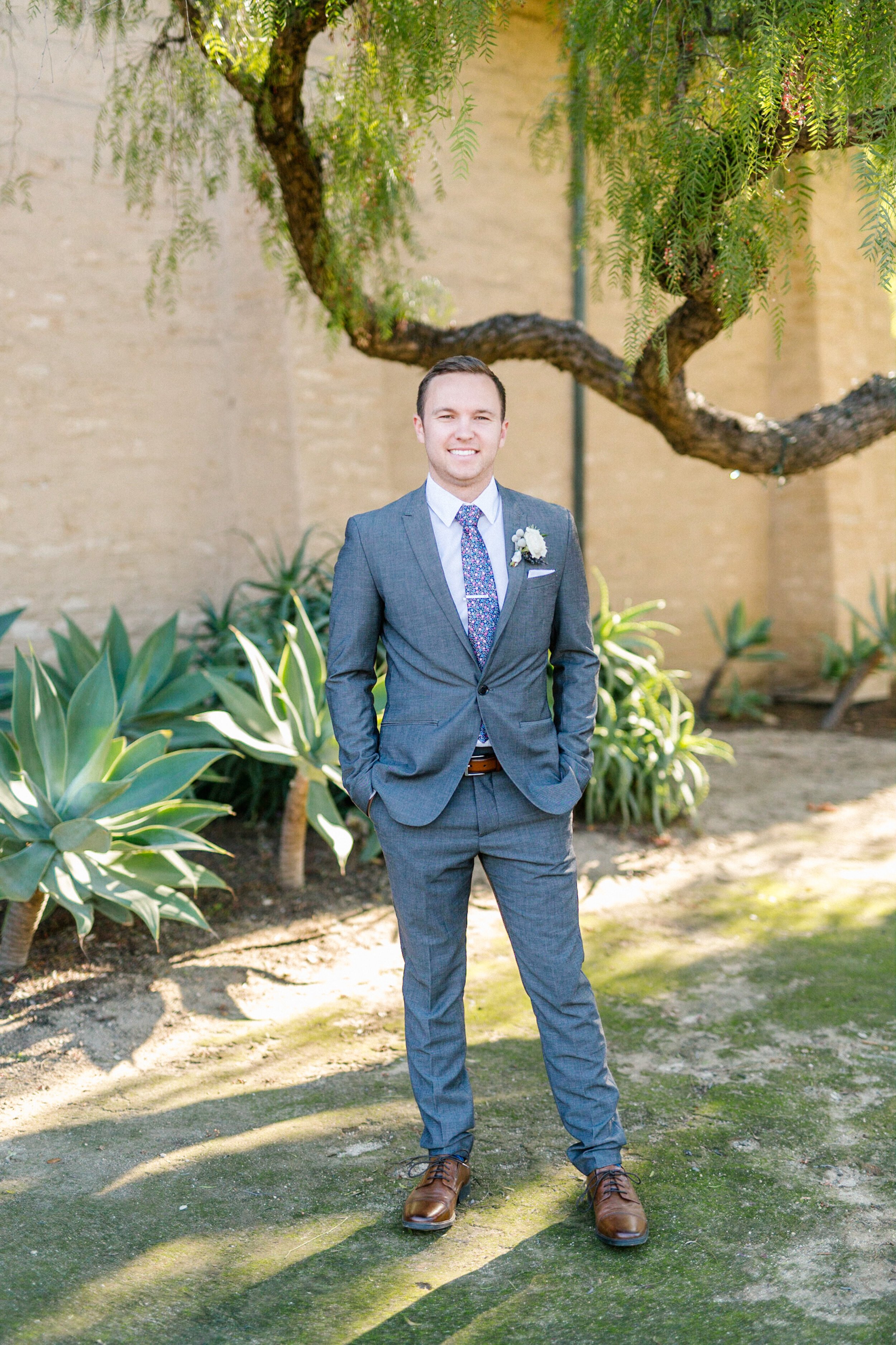 www.santabarbarawedding.com | Hannah Rose Gray | Santa Barbara Historical Museum | Alexis Ireland Florals | Groom Before the Ceremony 