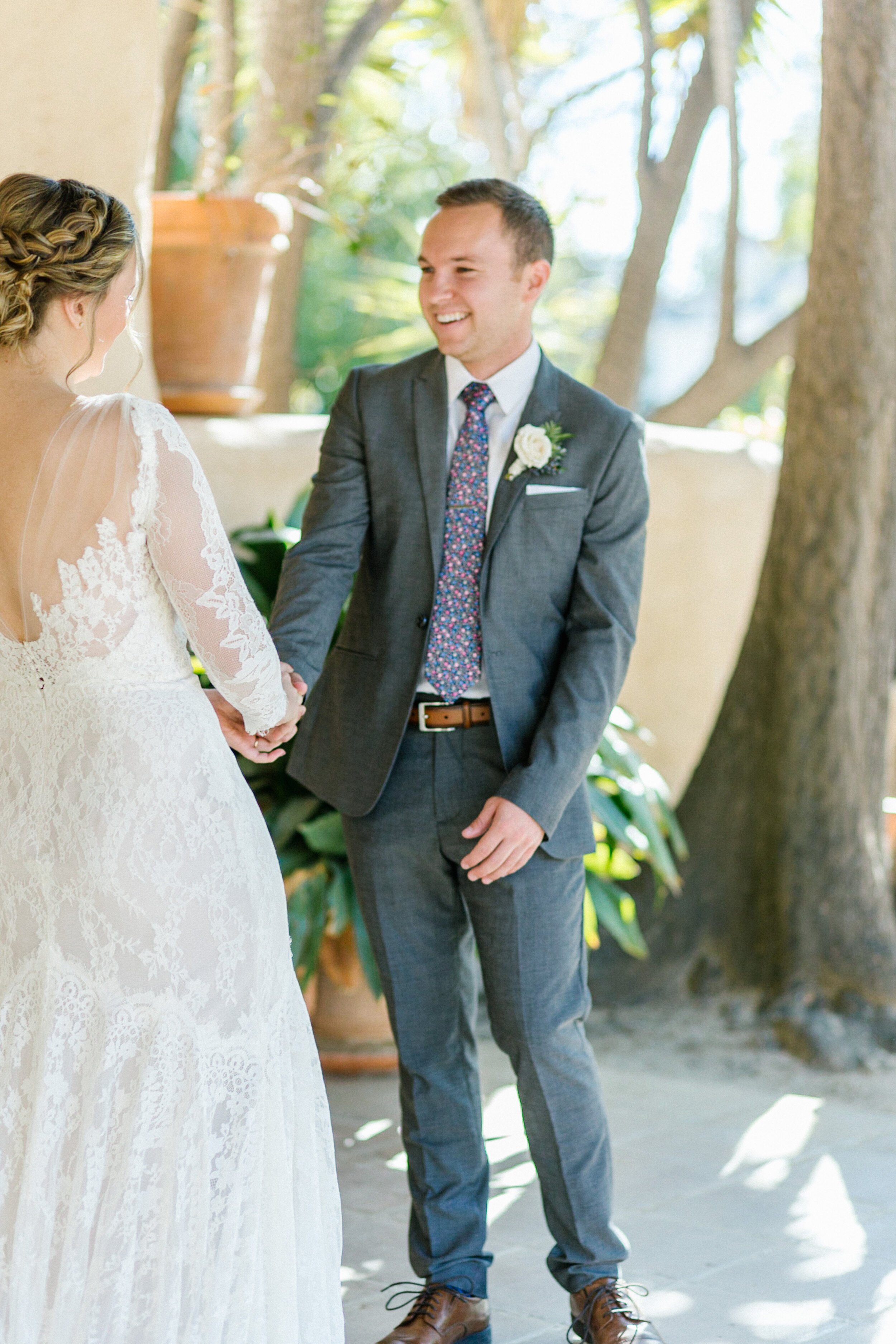 www.santabarbarawedding.com | Hannah Rose Gray | Santa Barbara Historical Museum | Alexis Ireland Florals | Carlyle Salon | The Couple’s First Look