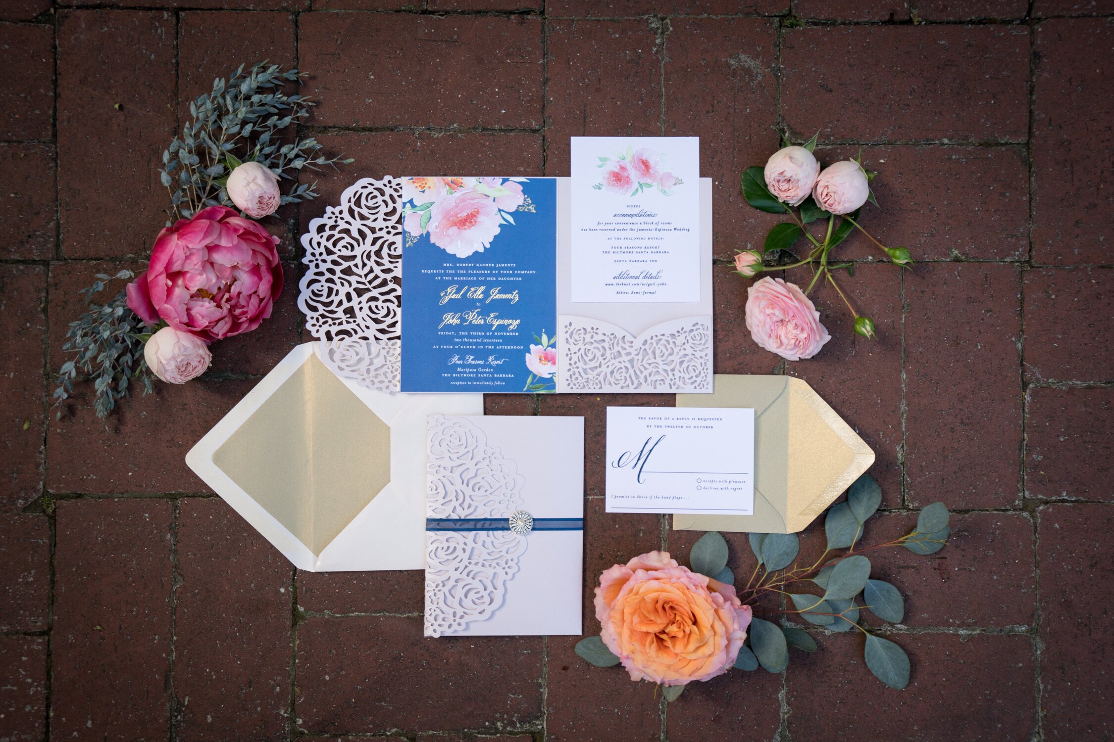 Santa Barbara Wedding Style | By Imagine Weddings &amp; Special Events  | Ambient Event Design | Pantone Color of the Year | Classic Blue | Wedding Invitations