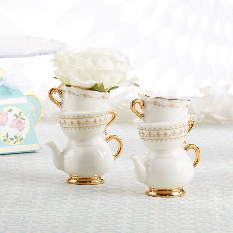 www.santabarbarawedding.com | My Wedding Favors | Tea Time Whimsy Ceramic Bud Vase 