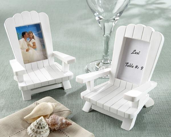 www.santabarbarawedding.com | My Wedding Favors | Beach Memories Miniature Adirondack Chair Place Card Holder