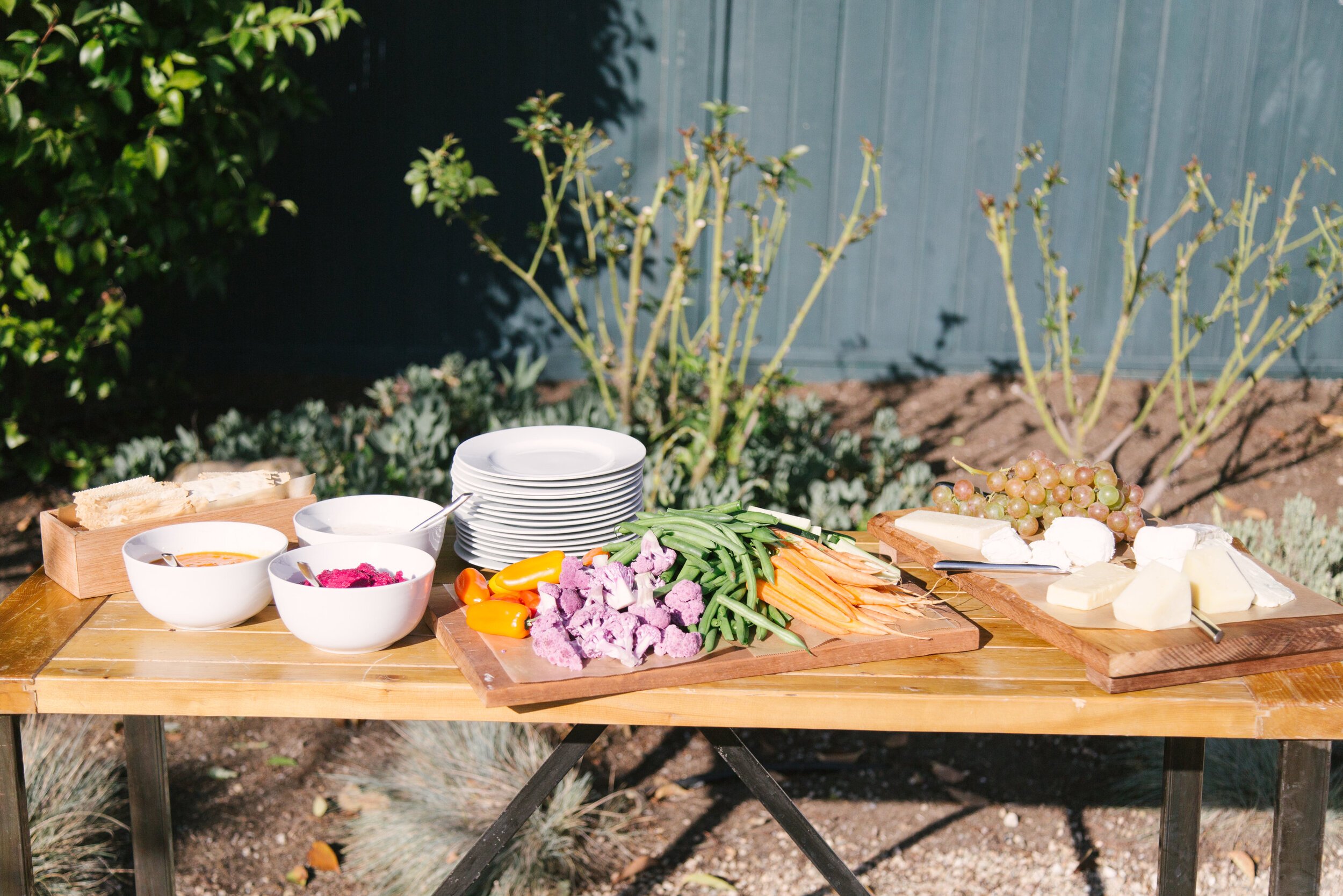 www.santabarbarawedding.com | Lindsey Drewes Photography | Mattie’s Tavern | Wild Poppy Floral Design | Chef Mattias Bloom | wedding reception catering buffet table