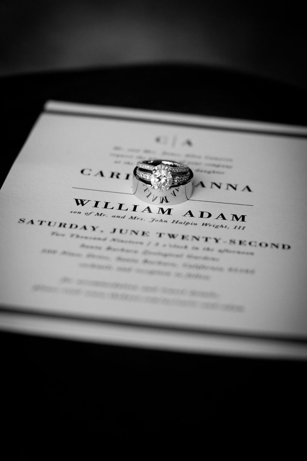 www.santabarbarawedding.com | Santa Barbara Zoo | Events by Rincon | Sarita Relis Photography | Wedding Invite and Rings 