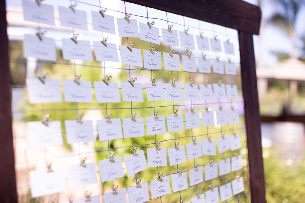 www.santabarbarawedding.com | Santa Barbara Zoo | Events by Rincon | Sarita Relis Photography | Reception Table Place Numbers