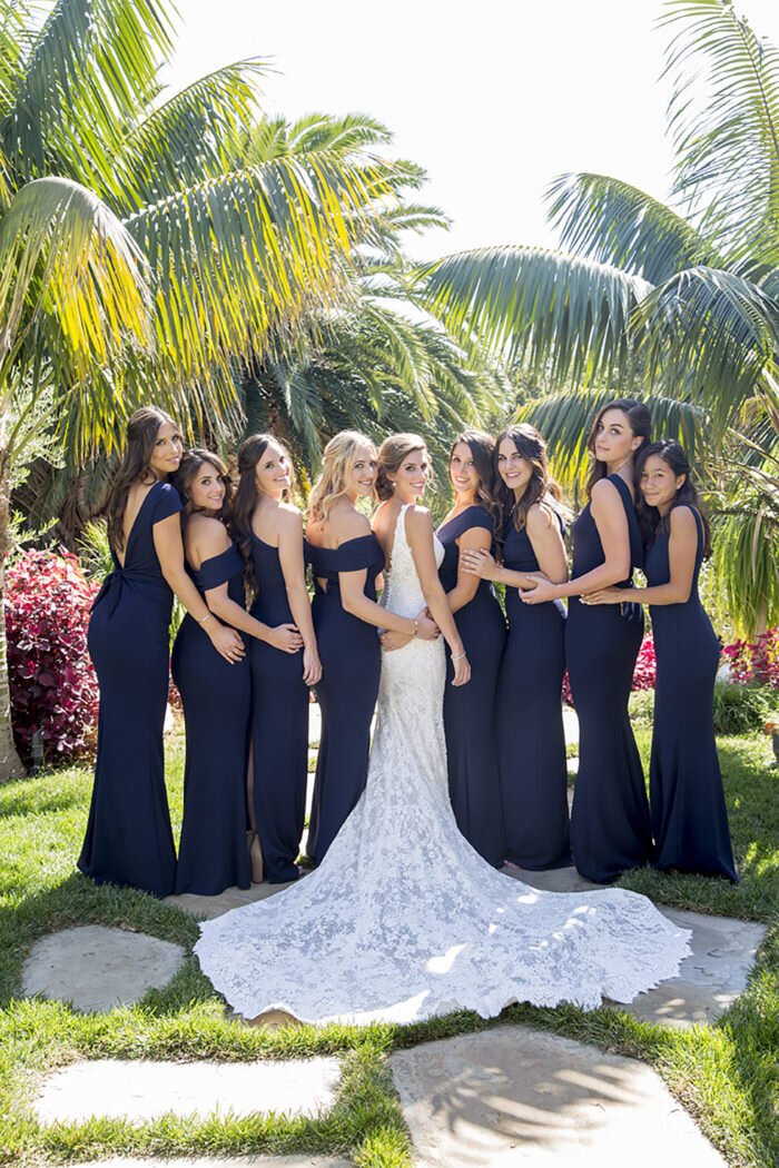 www.santabarbarawedding.com | Kristen Beinke Photography | Santa Barbara Greek Orthodox Church | Alexandra Kolendrianos | Pronovias | Bride With Bridesmaids