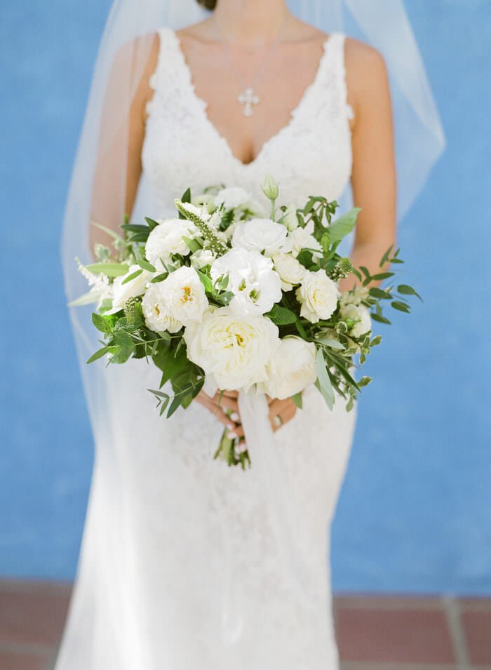 www.santabarbarawedding.com | Kristen Beinke Photography | Santa Barbara Greek Orthodox Church | Alexandra Kolendrianos | Precious &amp; Blooming | Pronovias | Bride’s Bouquet