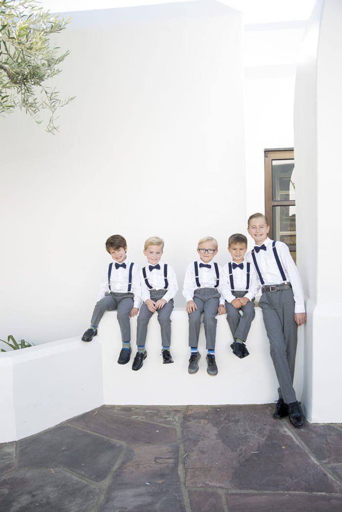 www.santabarbarawedding.com | Kristen Beinke Photography | Santa Barbara Greek Orthodox Church | Alexandra Kolendrianos | Boys in Bowties and Suspenders 