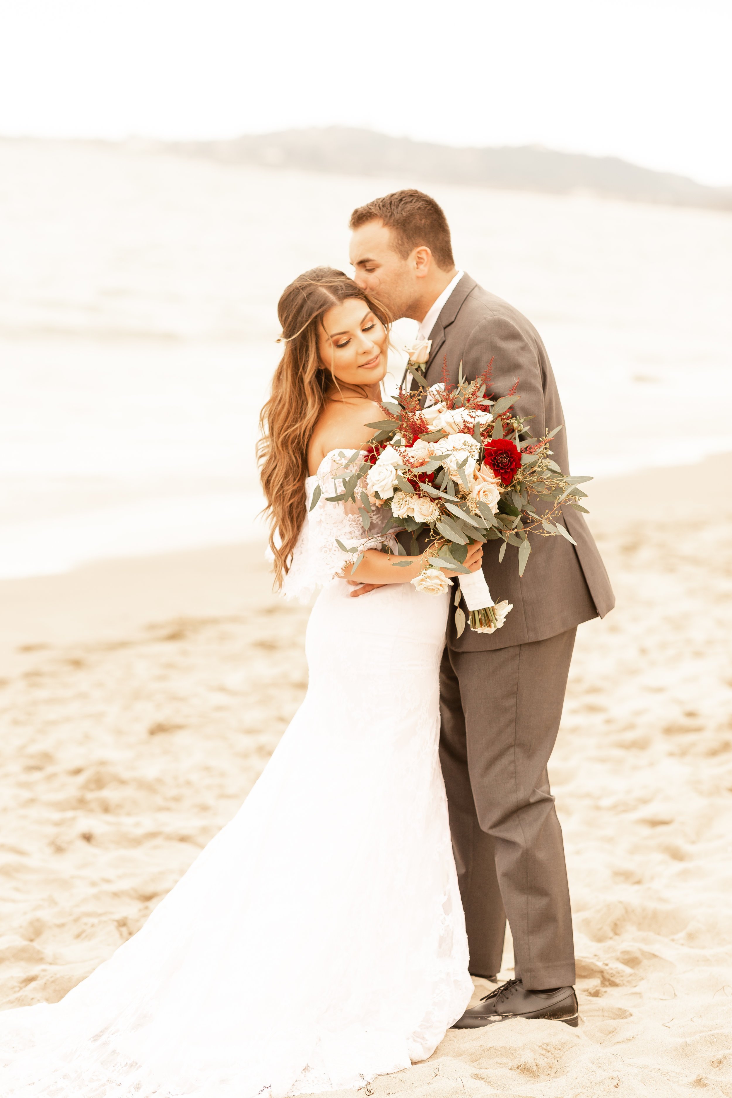 www.santabarbarawedding.com | Shot By Katie Gunz | Manning Park | Santa Barbara Courthouse | Weddings by the Sea | Makeup by Raven | wedding couples portraits on beach
