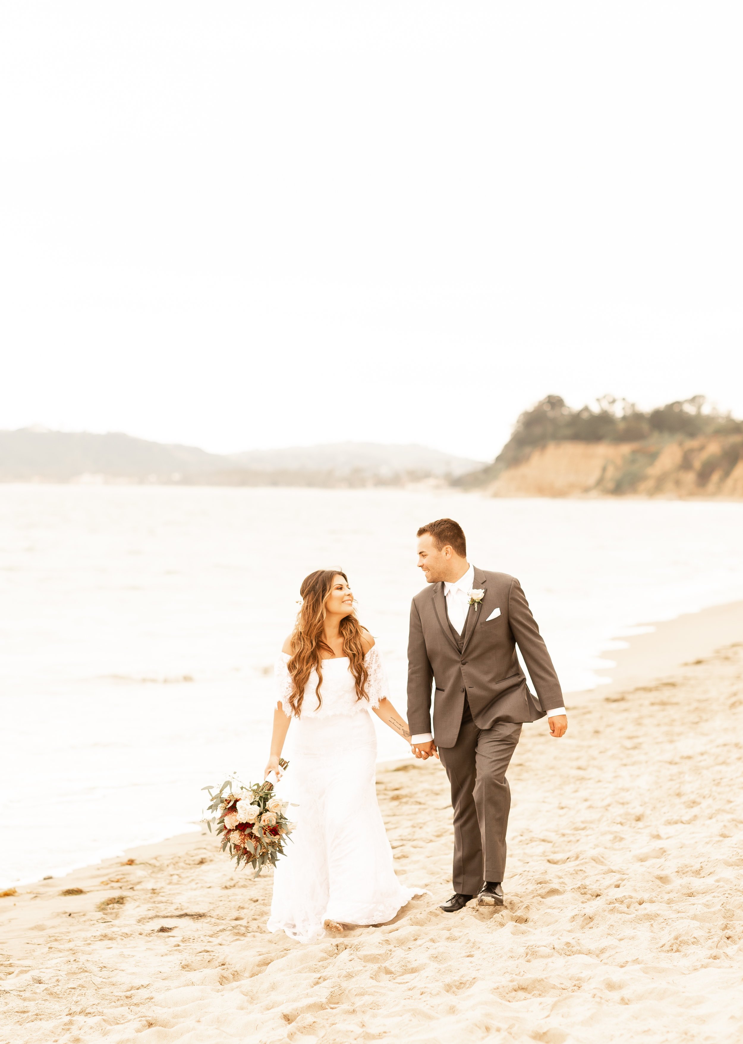 www.santabarbarawedding.com | Shot By Katie Gunz | Manning Park | Santa Barbara Courthouse | Weddings by the Sea | Makeup by Raven | wedding couples portraits on beach