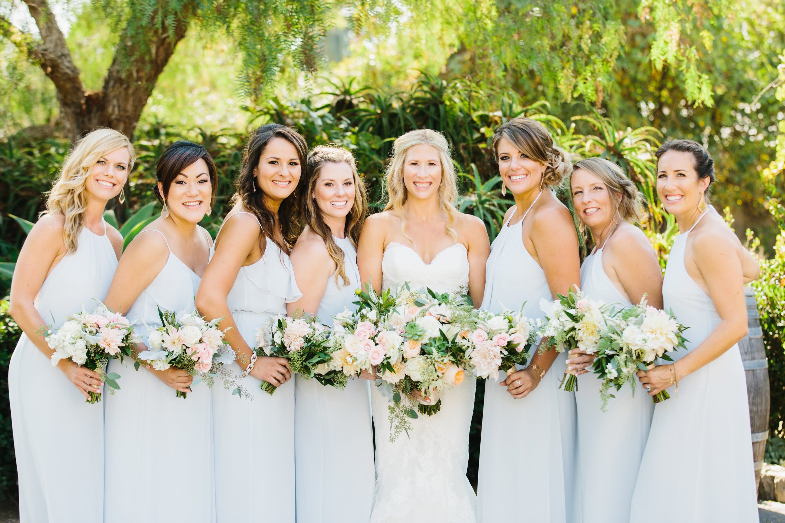 www.santabarbarawedding.com | The Sanadas | Santa Barbara Historical Museum | Joelle Charming | These Buds A Blooming | Bride and Her Bridesmaids