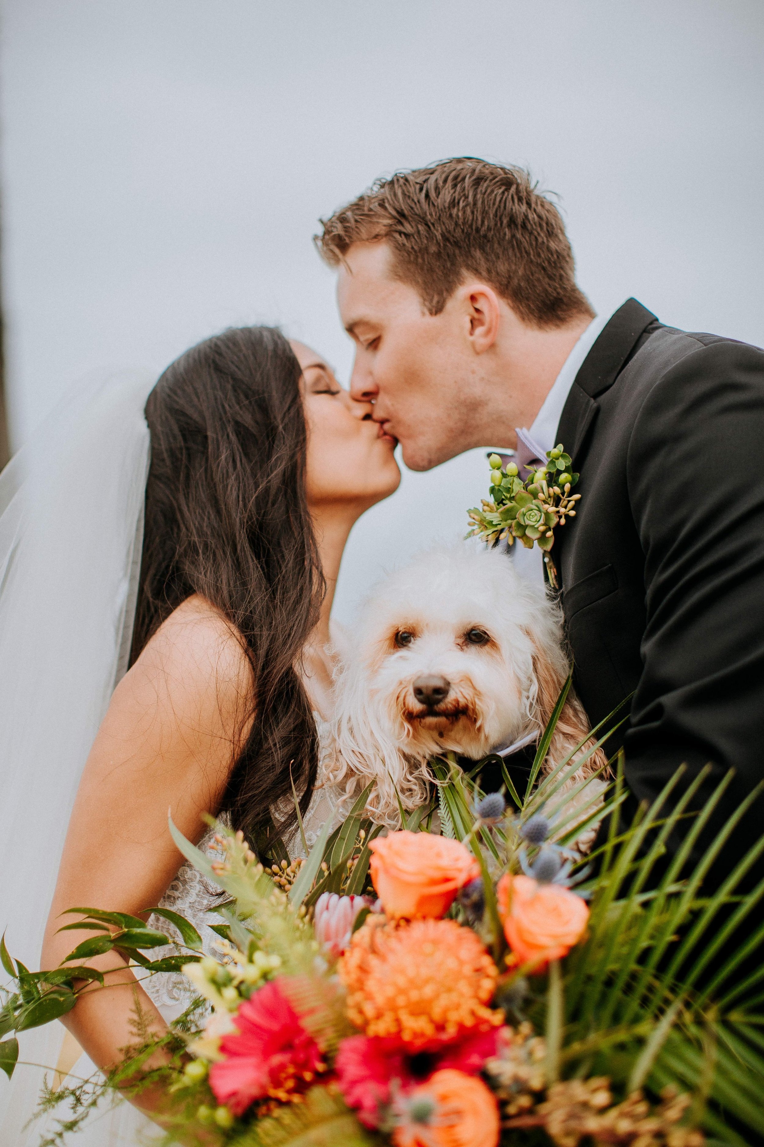 www.santabarbarawedding.com | Candice Marie Photography | Hilton Santa Barbara Beachfront Resort | Dalina Klan | Once in a Lifetime Weddings | Alpha Floral | Bride and Groom Share a Kiss