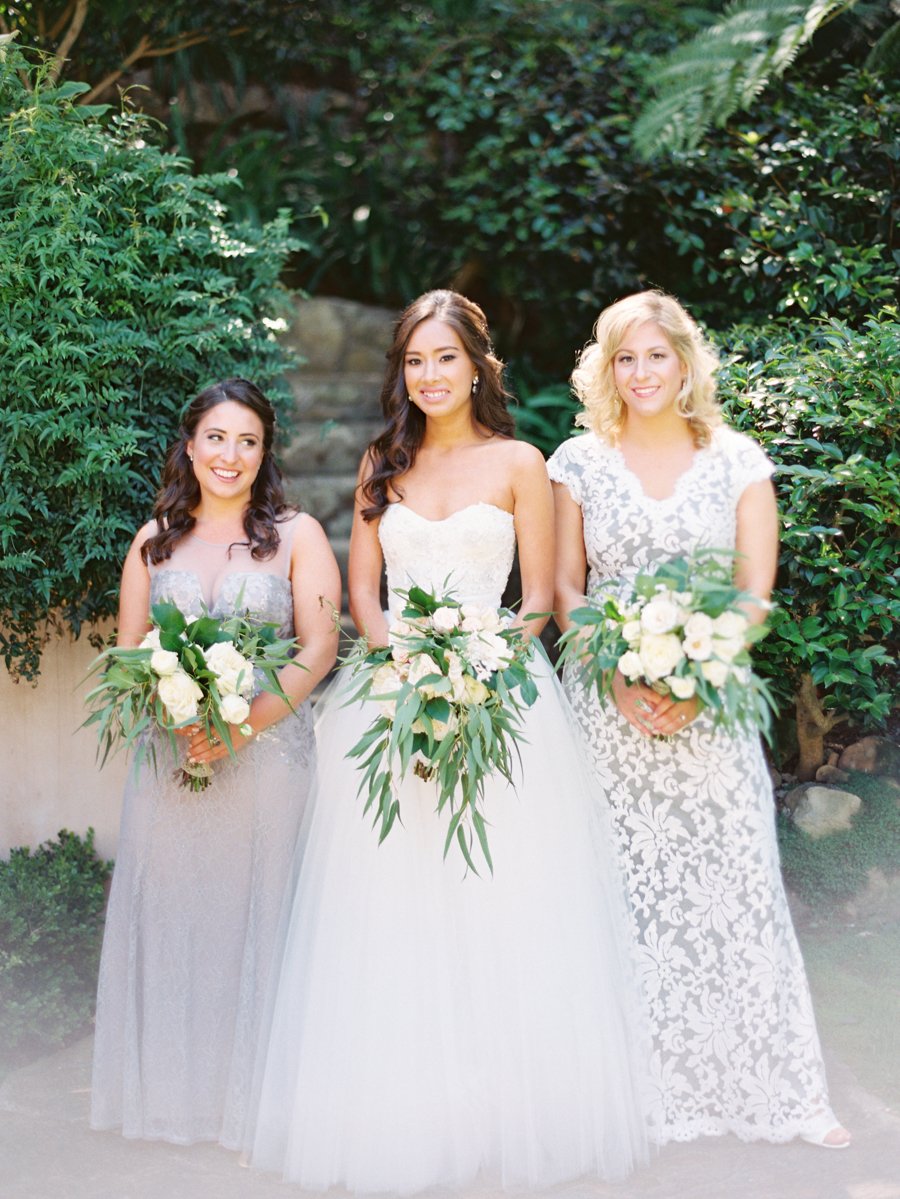 www.santabarbarawedding.com | Michael + Anna Costa Photography | Butterfly Lane Estate | Soigne Productions | Monique L’Huillier | Tricia Fountaine Designs | Bride with Bridesmaids 