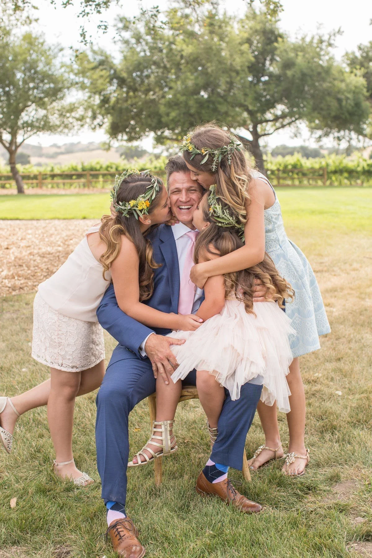 www.santabarbarawedding.com | Anna J Photography | Firestone Vineyard | Alegria by Design | Anna Le Pley Taylor | Groom and His Step-Daughters