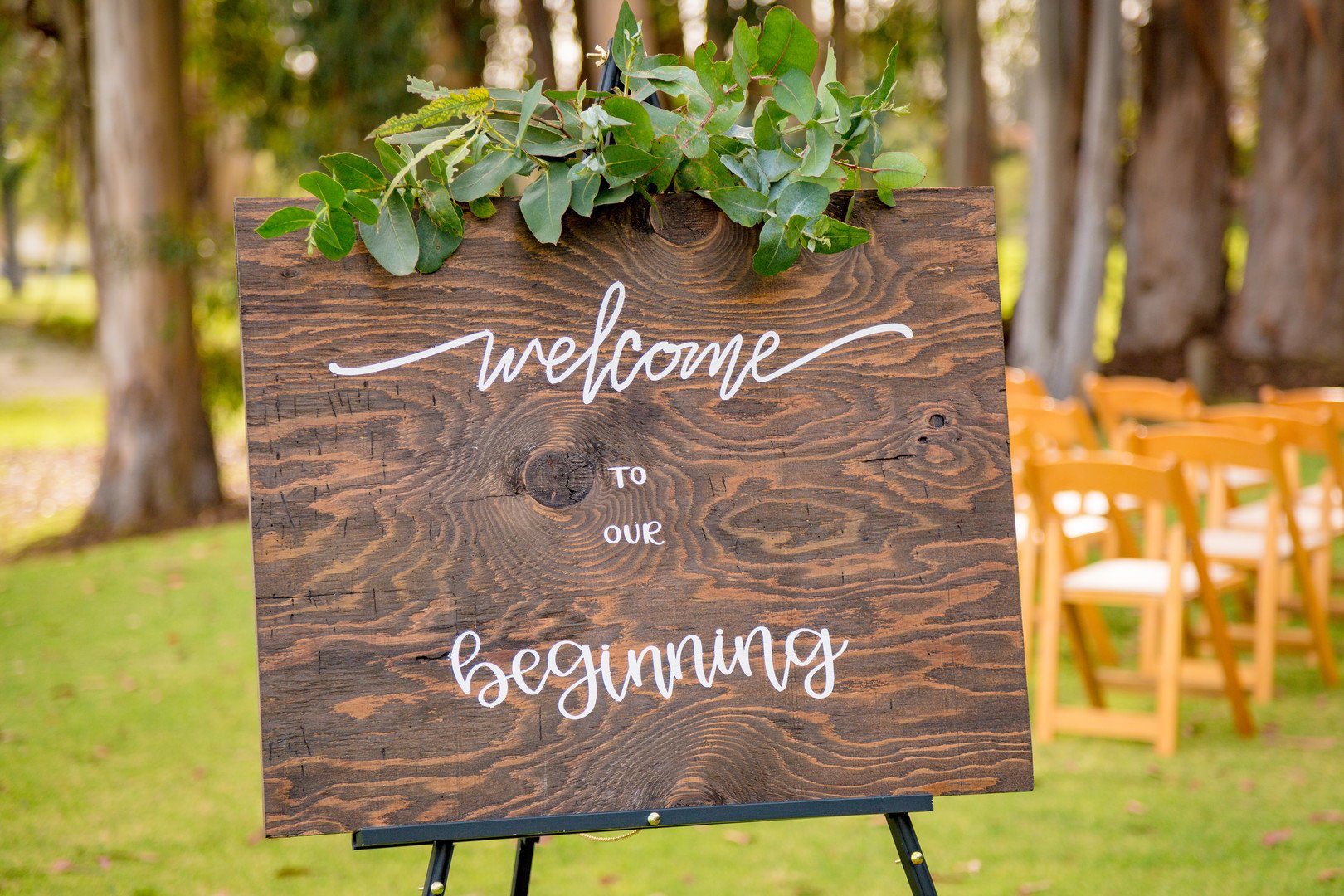 www.santabarbarawedding.com | SLO Town Studios | Black Lake Golf Course | Flowers by Denise | Opulence Signs &amp; Designs | wedding welcome sign