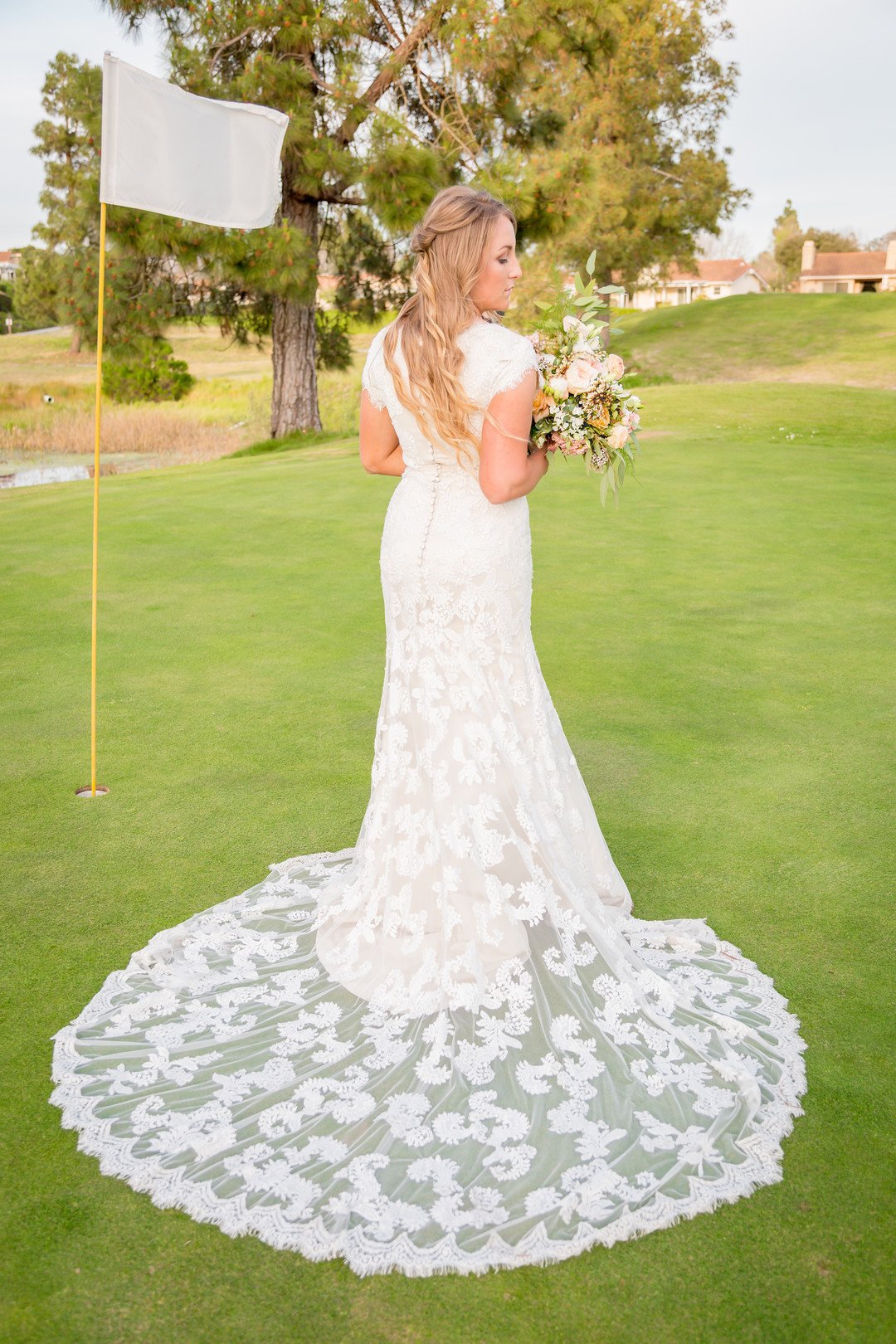 www.santabarbarawedding.com | SLO Town Studios | Black Lake Golf Course | Flowers by Denise | Bellizzimo Beauty | Perfect Peach Sunless Glow | bridal portrait