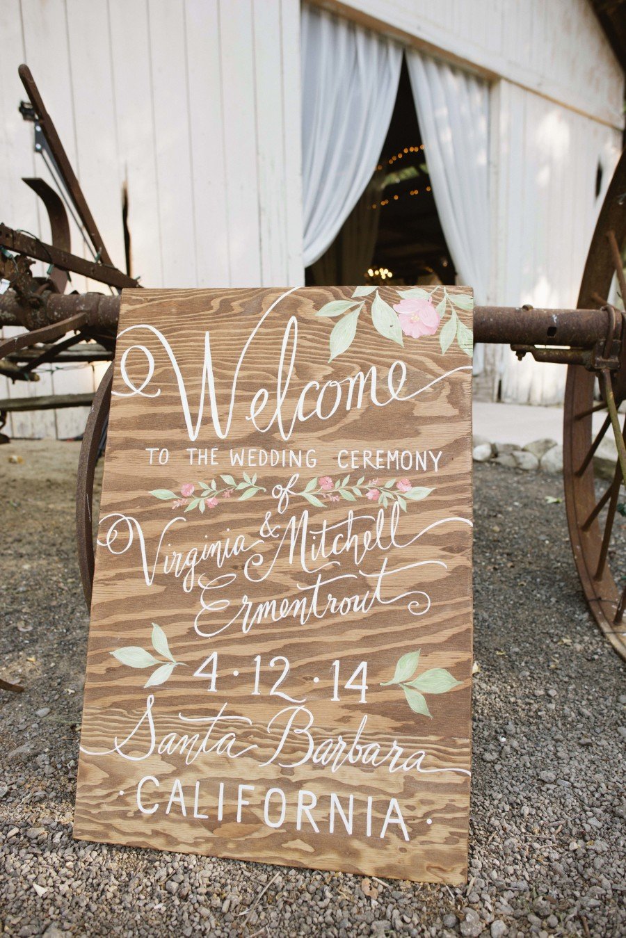 www.santabarbarawedding.com | Patrick Moyer Photography | Dos Pueblos Ranch | Soigné Productions | The Tent Merchant | Wedding Welcome Sign 