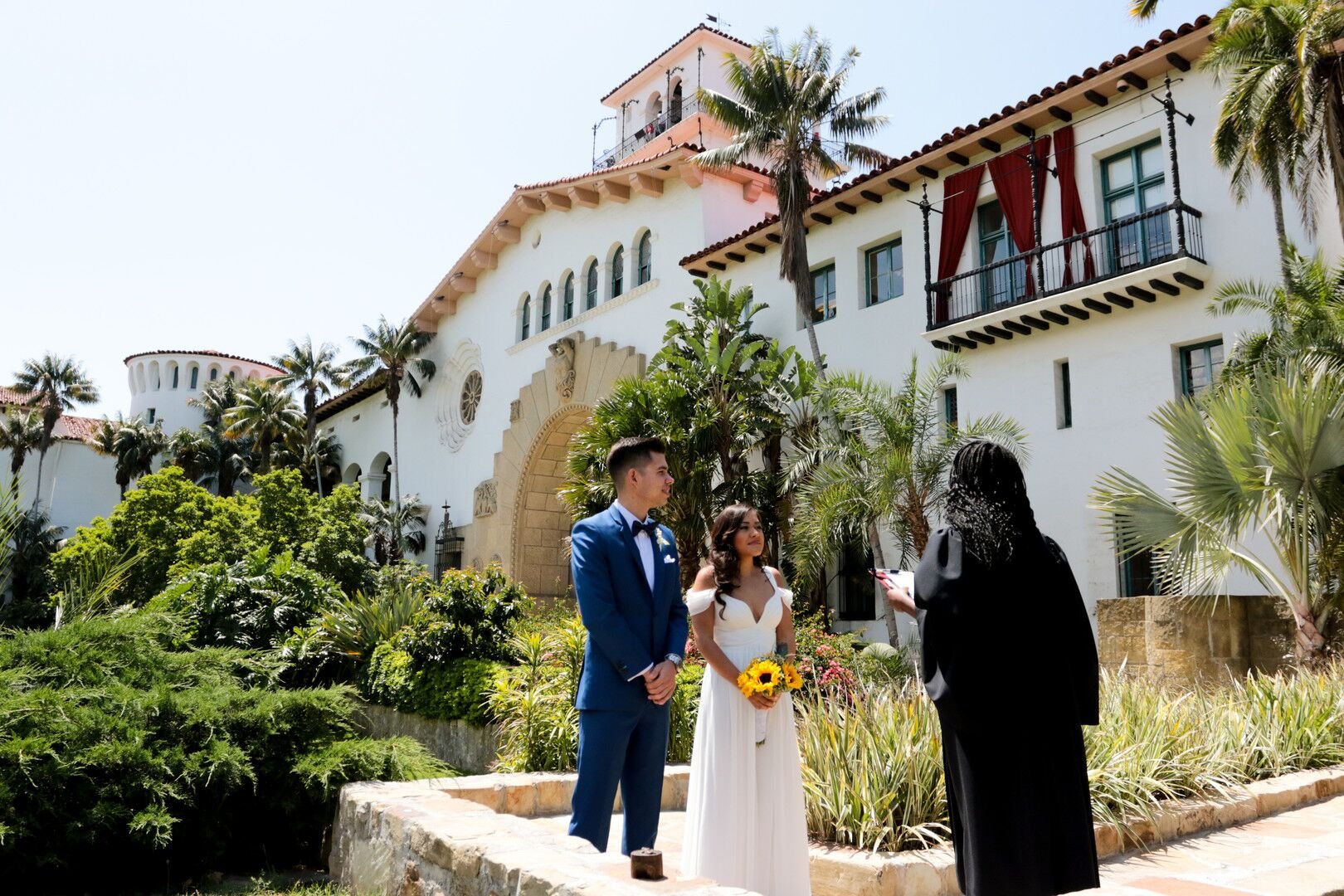 www.santabarbaraweddings.com | Photographer: Trista Maja Photography | Venue: Santa Barbara Courthouse | Wedding Dress: Lulus | Hair: Legends Hair | Ceremony