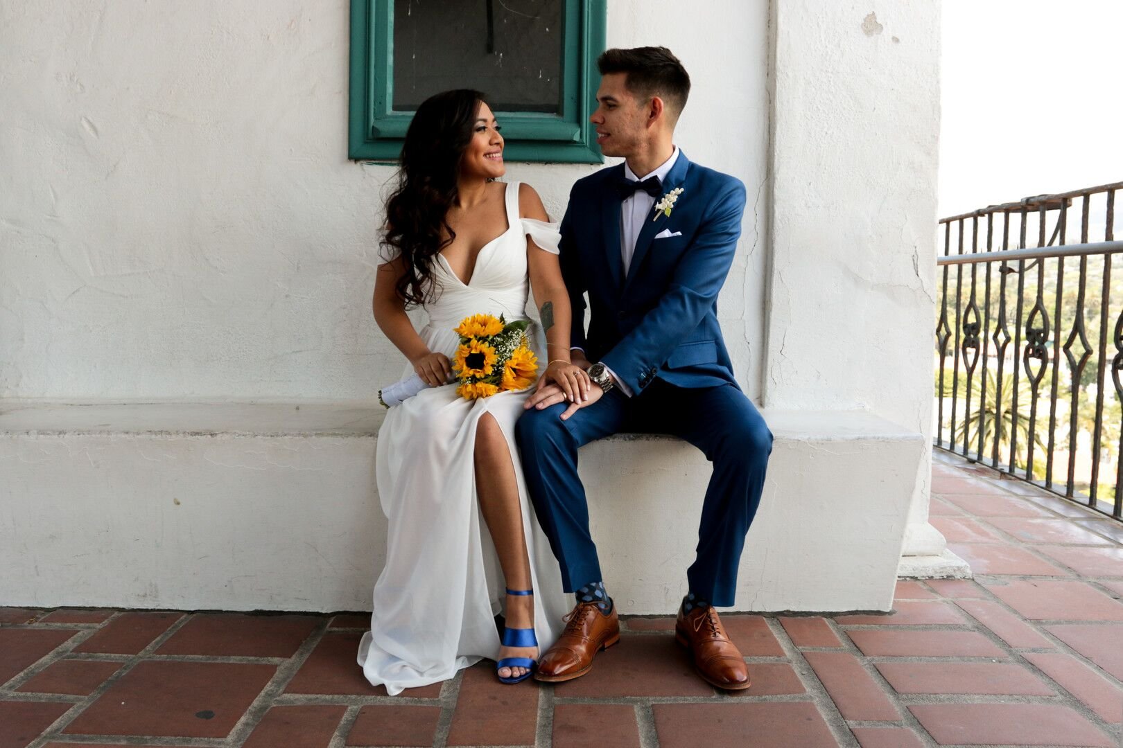 www.santabarbaraweddings.com | Photographer: Trista Maja Photography | Venue: Santa Barbara Courthouse | Wedding Dress: Lulus | Hair: Legends Hair | Bride and Groom Sweet Moment