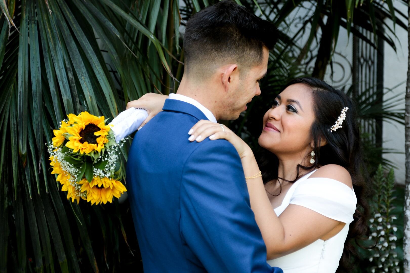 www.santabarbaraweddings.com | Photographer: Trista Maja Photography | Venue: Santa Barbara Courthouse | Wedding Dress: Lulus | Hair: Legends Hair | Bride and Groom Loving Gaze