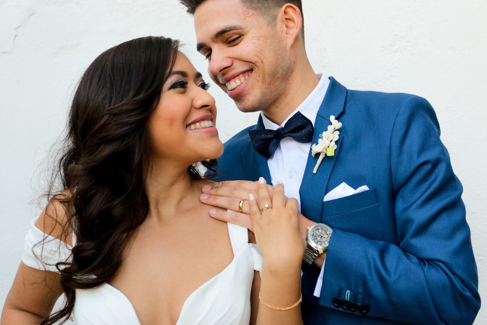 www.santabarbaraweddings.com | Photographer: Trista Maja Photography | Venue: Santa Barbara Courthouse | Wedding Dress: Lulus | Hair: Legends Hair |  Bride and Groom - Rings Focus