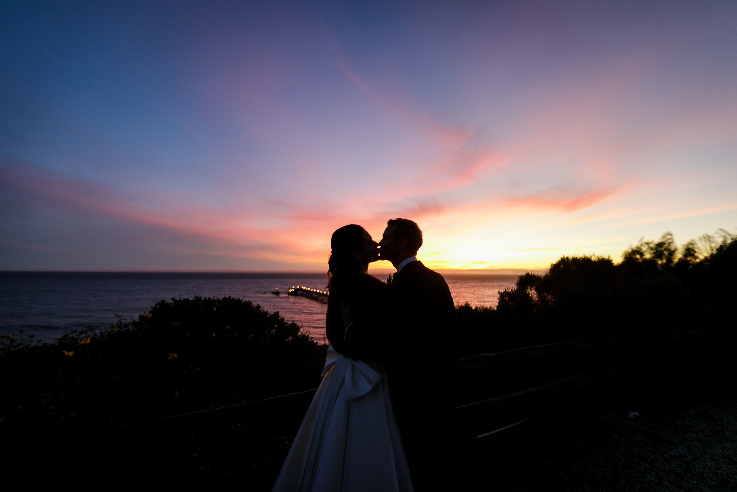 www.santabarbarawedding.com | Kiel Rucker Photography | The Ritz Carlton Bacara | Event of the Season | Sareh Nouri | Couple Kiss at Sunset
