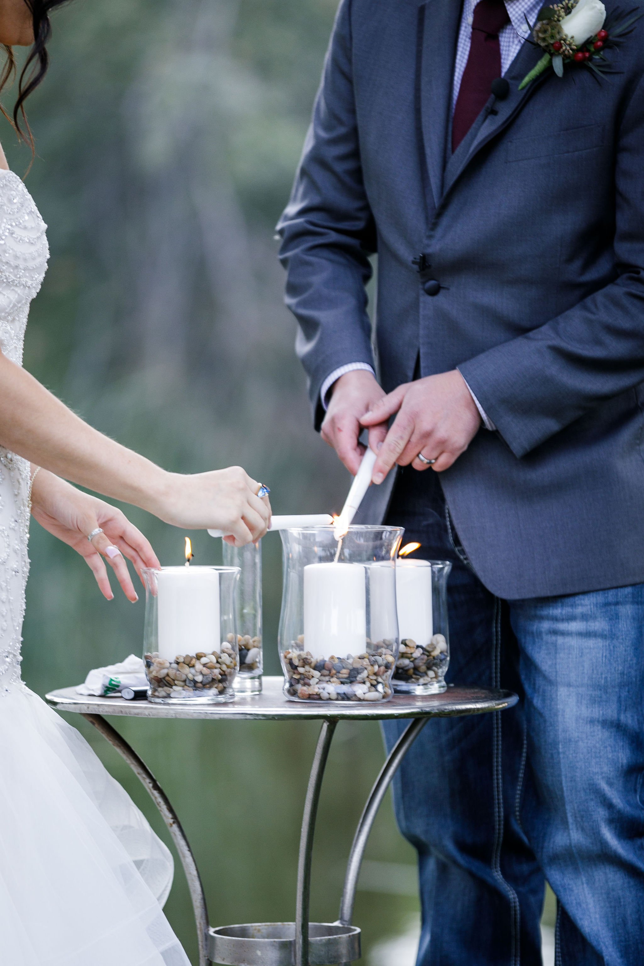 www.santabarbarawedding.com | Kiel Rucker | Greengate Ranch | Kramer Events | All About Events | Bride and Groom Light Candles 