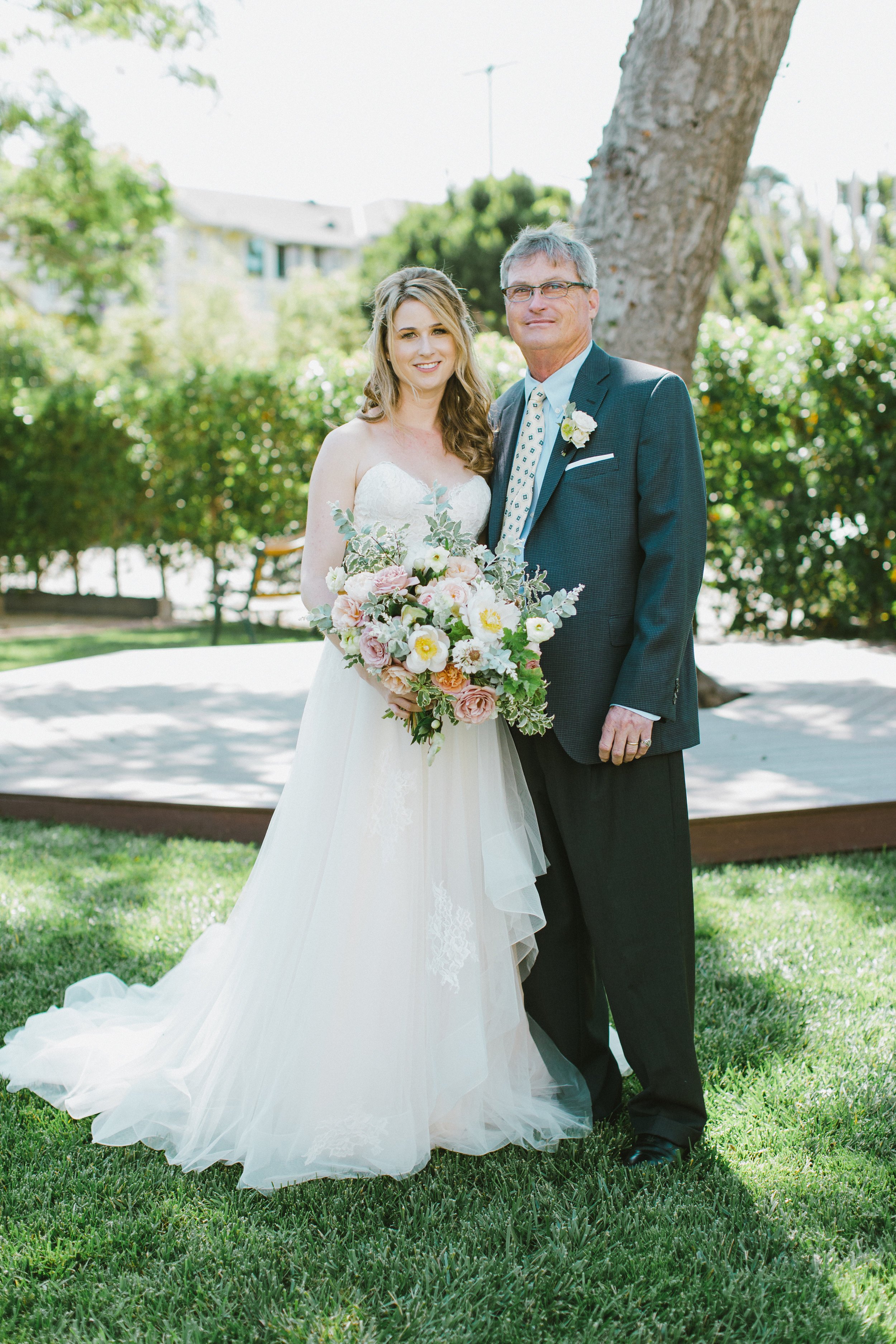 www.santabarbarawedding.com | Ryanne Bee Photography | The Santa Barbara Club | Haute Blossoms Floral | Bride with Her Father 