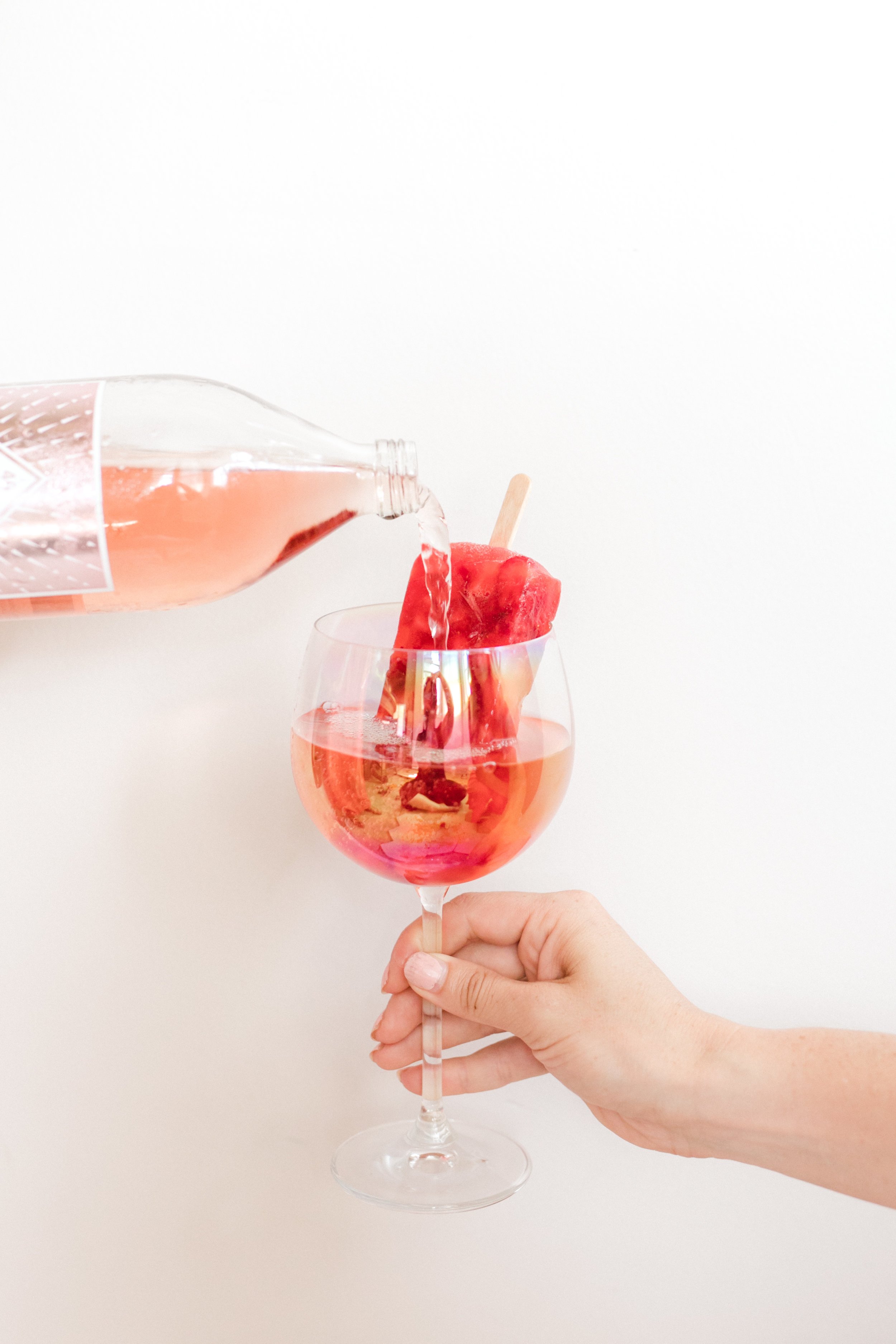 www.santabarbarawedding.com | Anna Delores Photography | The Wild Posy | Popsicle in Glass of Rose Wine