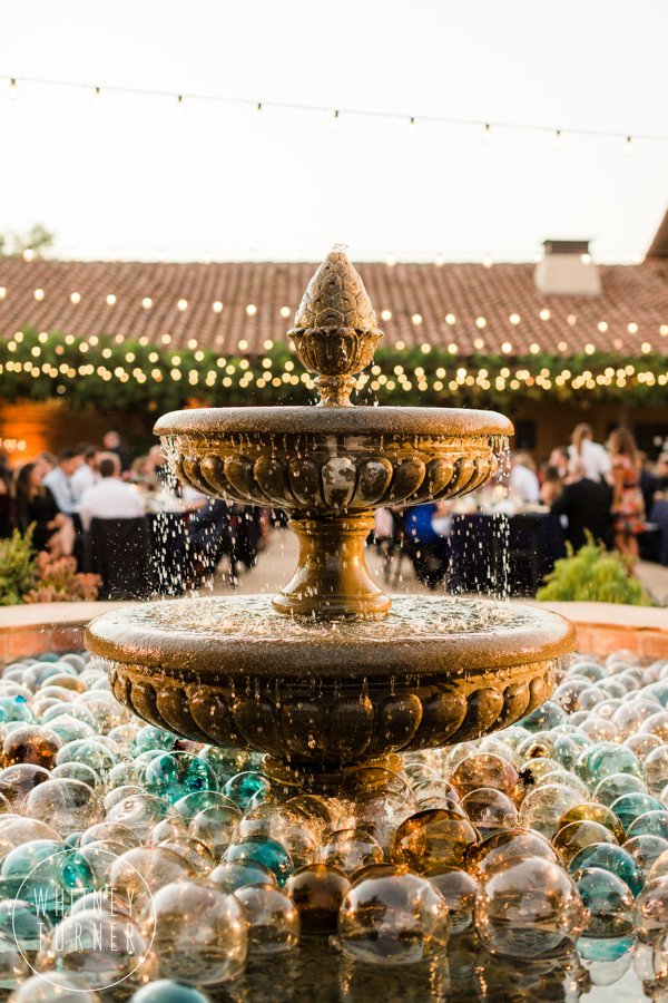 www.santabarbarawedding.com | Whitney Turner Photography | Santa Barbara Historical Museum | Immaginare Events | Ventura Party Rentals | Water Fountain