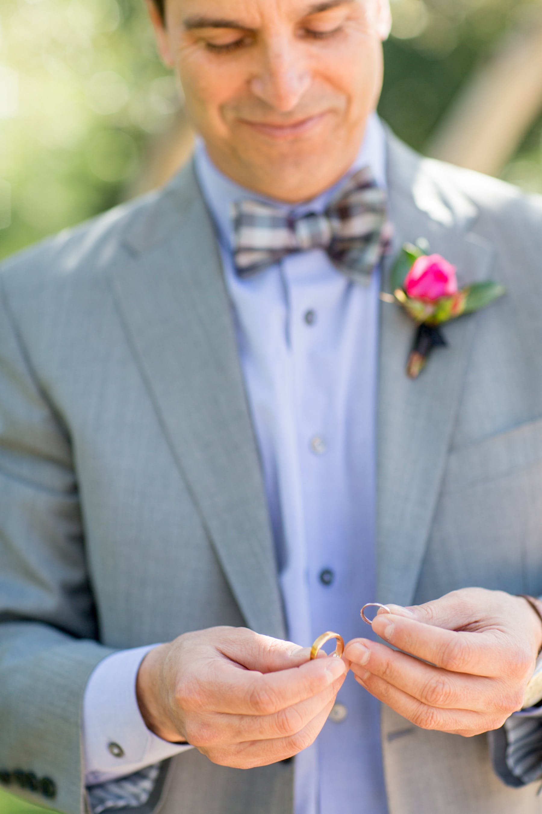 www.santabarbarawedding.com | Michael + Anna Costa Photography | San Ysidro Ranch | Twine Events | Ermenegildo Zegna | Groom Admires Rings