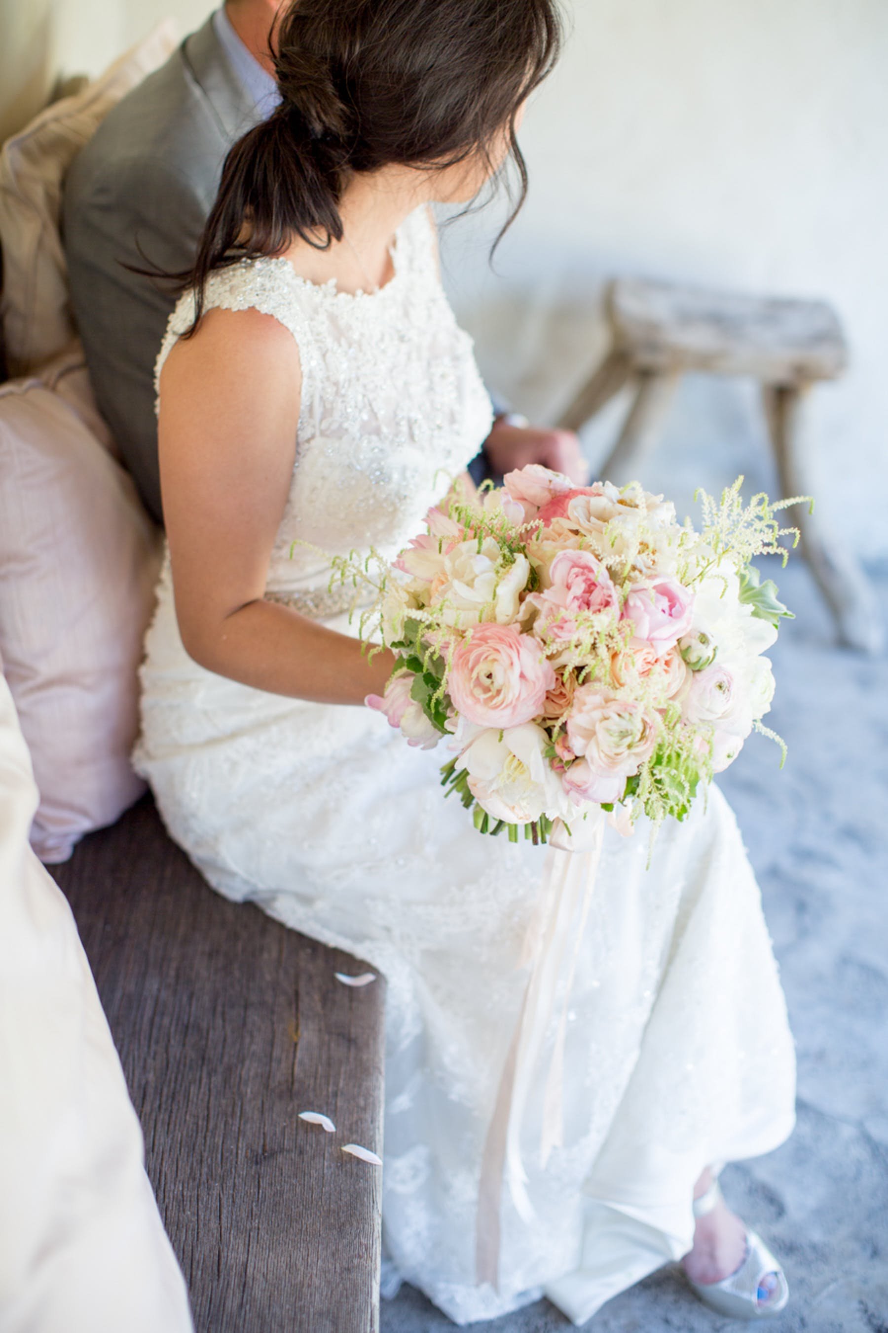 www.santabarbarawedding.com | Michael + Anna Costa Photography | San Ysidro Ranch | Twine Events | Coco Rose Design | Bride and Her Bouquet