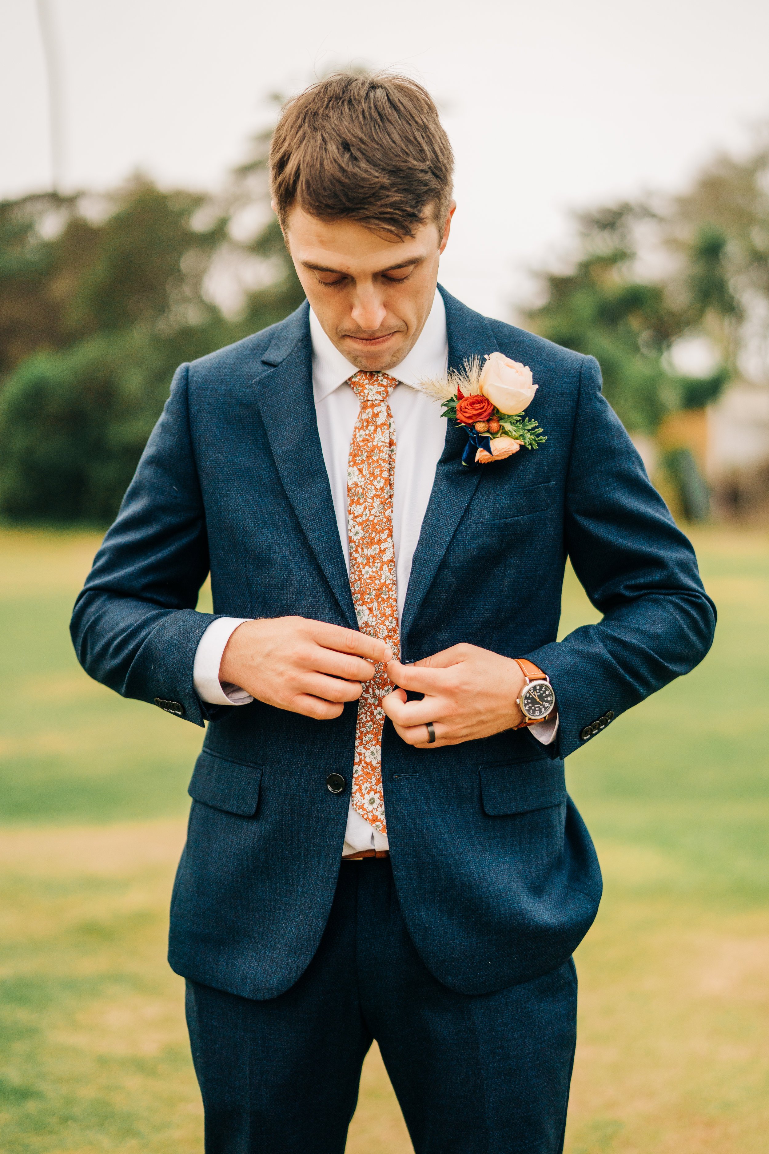 www.santabarbarawedding.com | Brandon Bibbins Photography | The Cottages at Polo Run | Christina Welch Floral | Groom Buttons Up