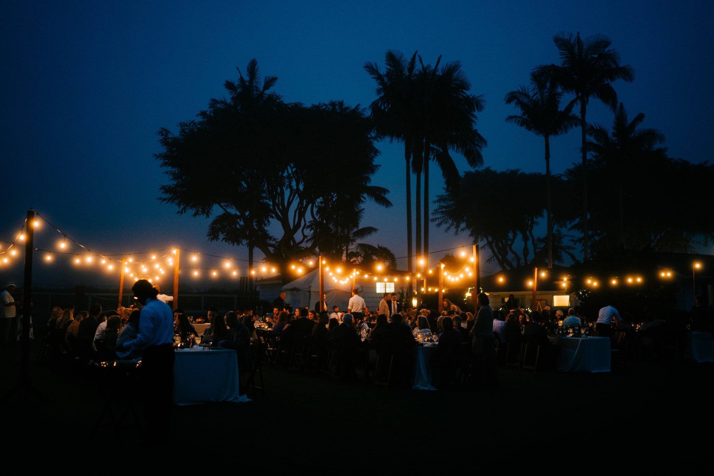 www.santabarbarawedding.com | Brandon Bibbins Photography | The Cottages at Polo Run | Bright Event Rentals | Lighted Reception at Night