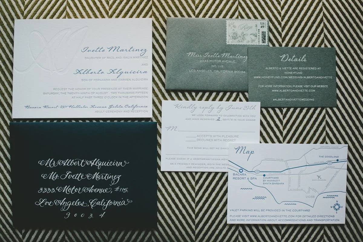 www.santabarbarawedding.com | Bacara Resort &amp; Spa | Alegria By Design | onelove photography | Invitations