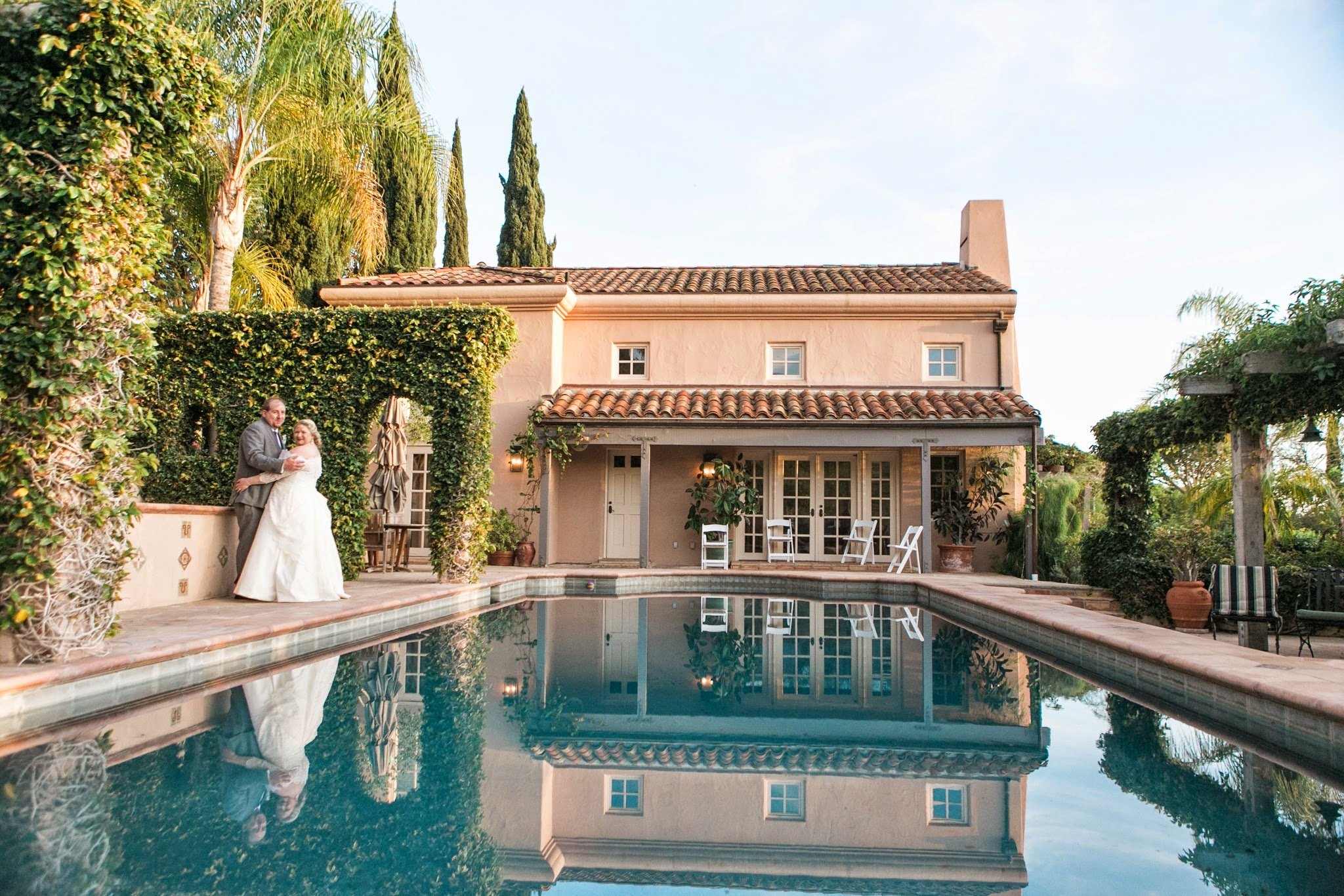 www.santabarbarawedding.com | Andrejka Photography | Villa Verano | Wedding Venue | Private Estate | Bride and Groom | Pool