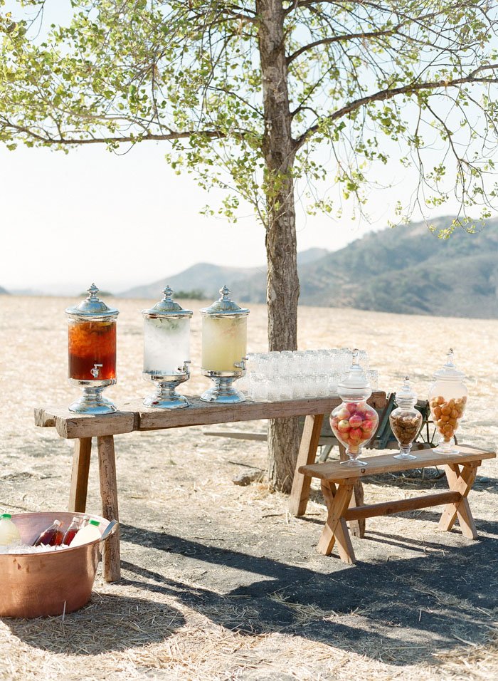 www.santabarbarawedding.com | Soigne Productions | Figueroa Mountain Farmhouse | Lacie Hansen | Drink Table