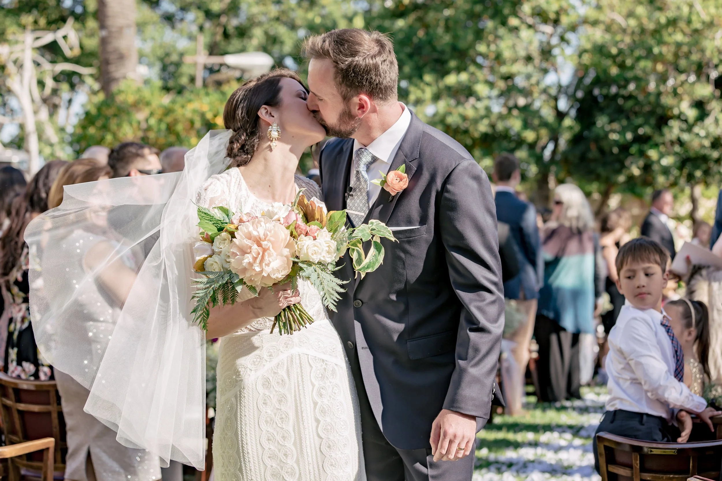 Navy and Pink Wedding at the Santa Barbara Club