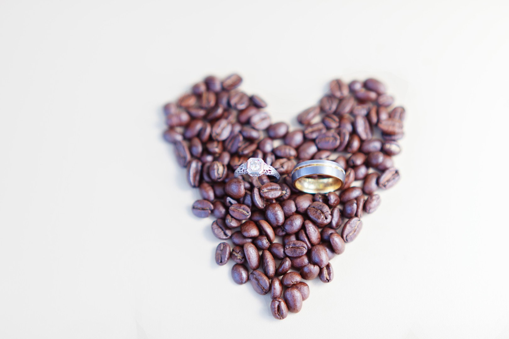 www.santabarbarawedding.com | Kay Mitchell | The Carriage House Effortless Events | Wedding Rings | Coffee Beans