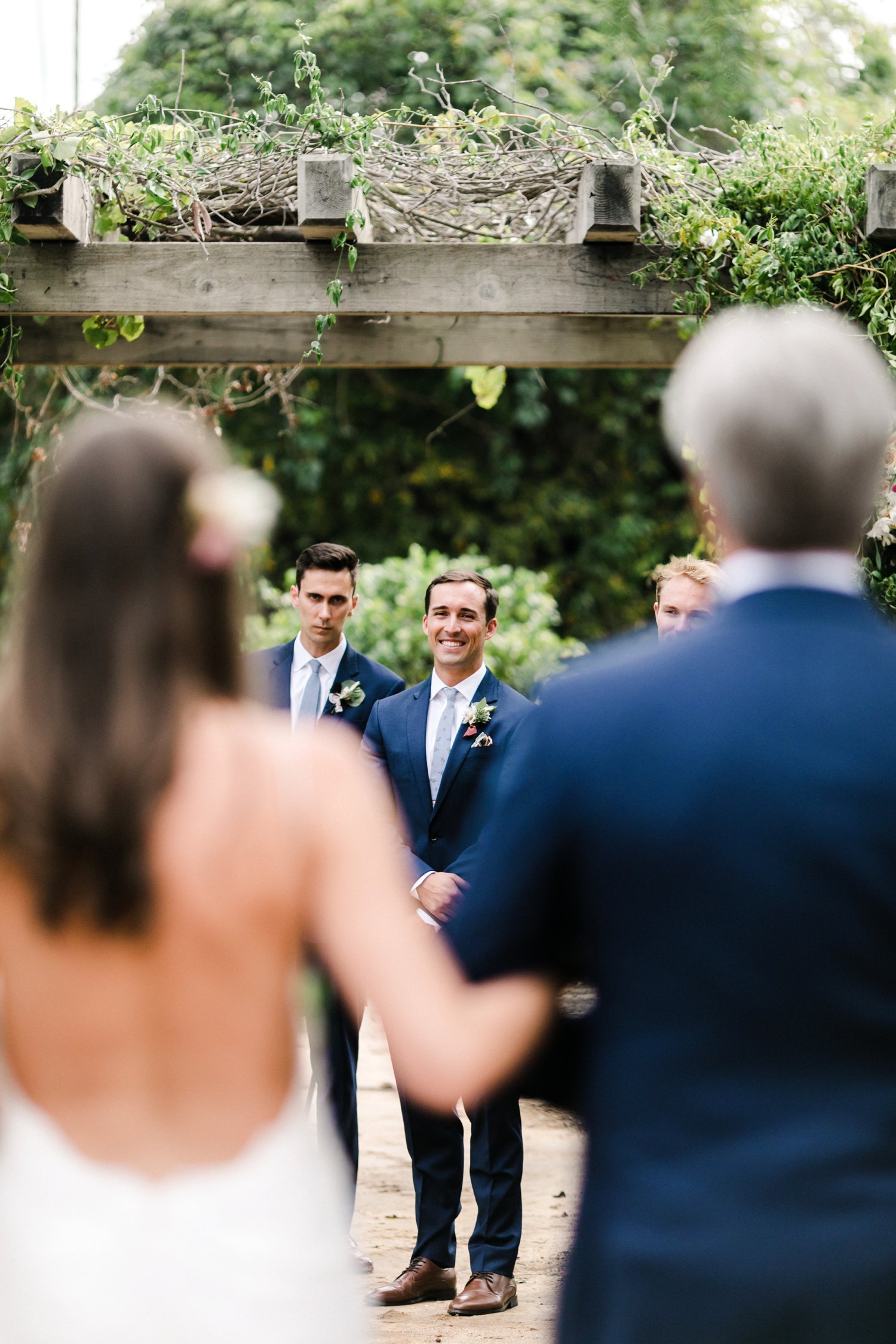 www.santabarbarawedding.com | Anna Delores | Santa Barbara Historical Museum | Bride walking down aisle