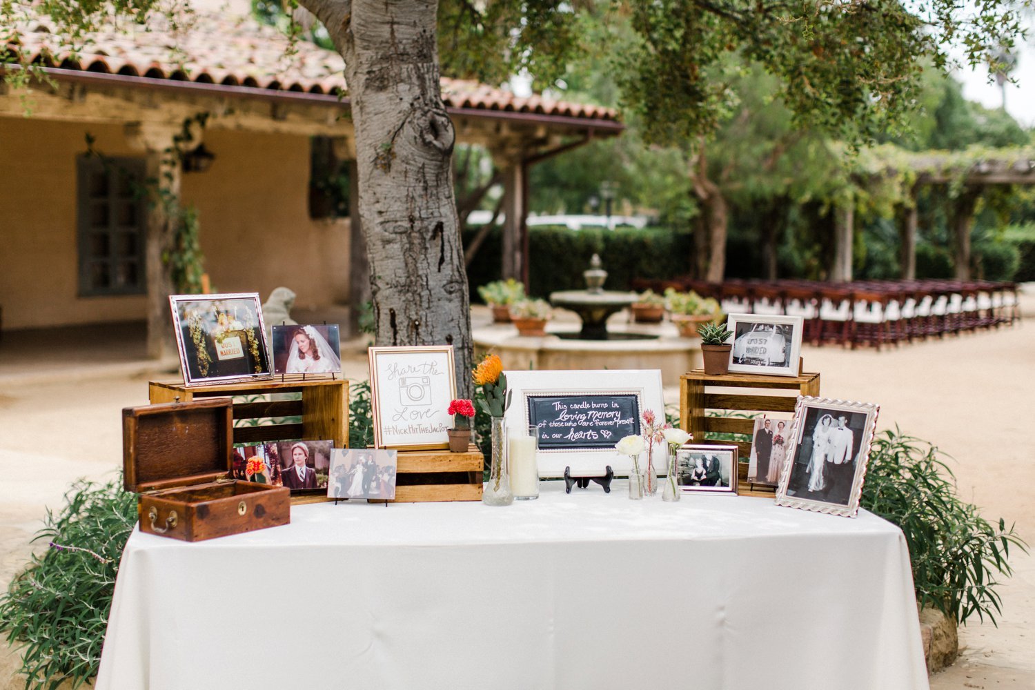 www.santabarbarawedding.com | Anna Delores | Santa Barbara Historical Museum | Picture and Card Table