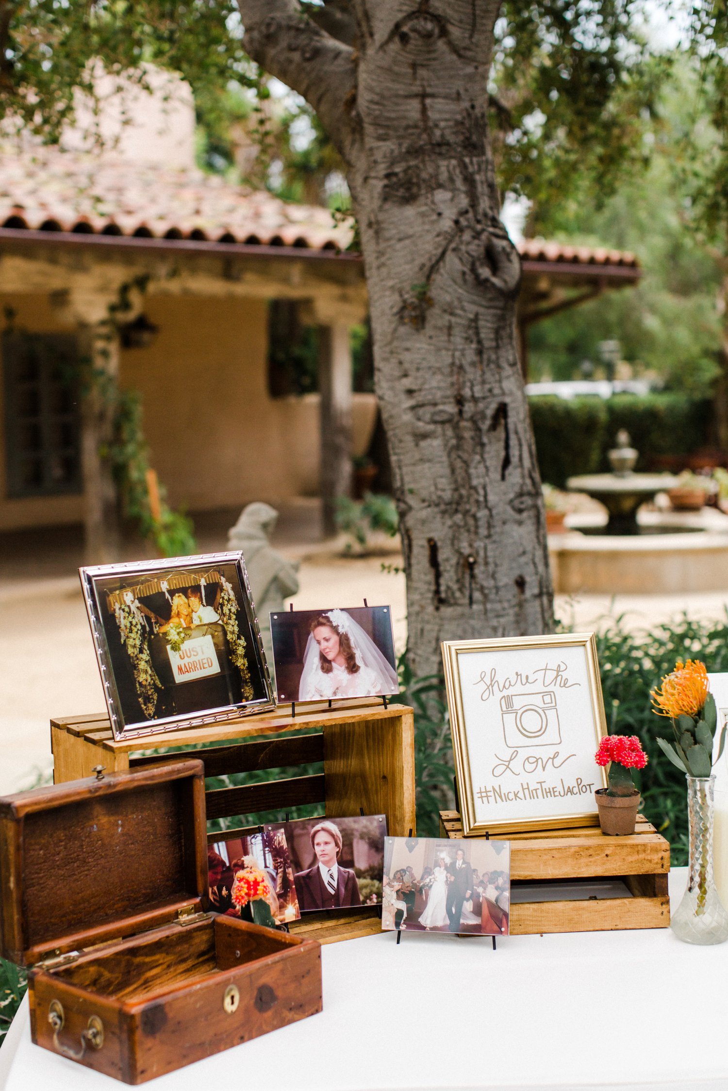 www.santabarbarawedding.com | Anna Delores | Santa Barbara Historical Museum | Picture and Card Table