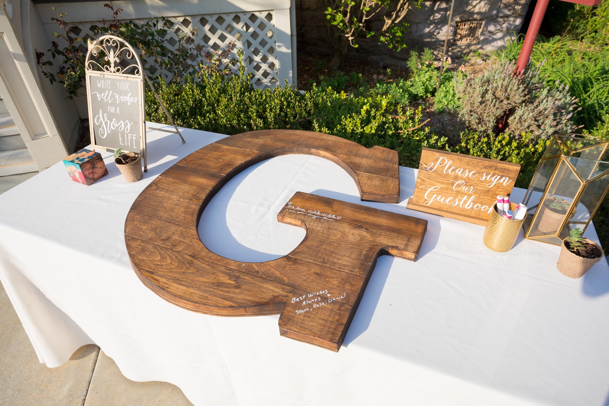 www.santabarbarawedding.com | Camarillo Ranch House | Joshua Rainey | Guest Wooden Letter Sign