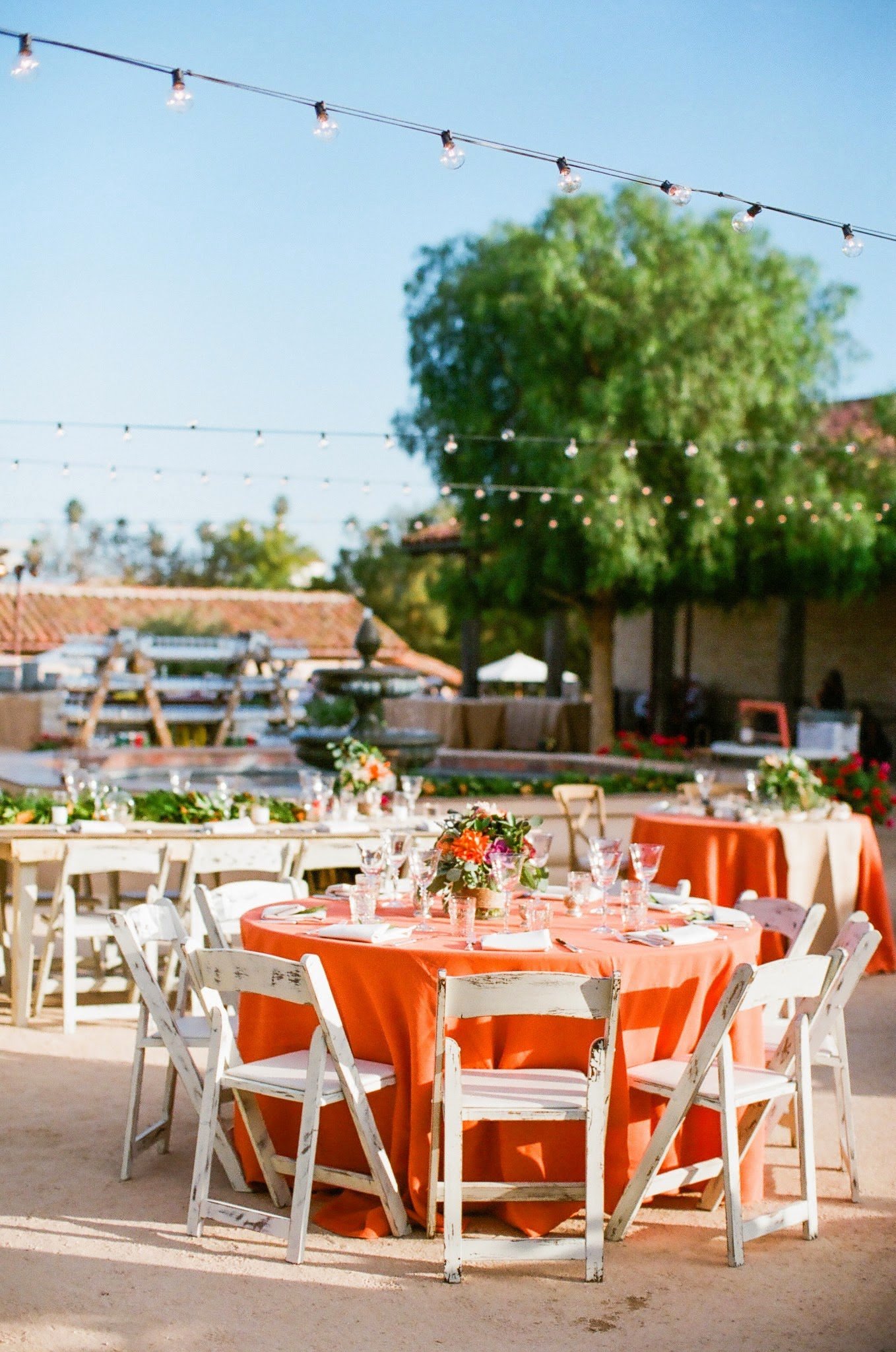 www.santabarbarawedding.com | Felici Events | Santa Barbara Historical Museum | Orange and Aqua | Eclectic Wedding | Nancy Neil Photography | Town and Country Event Rentals