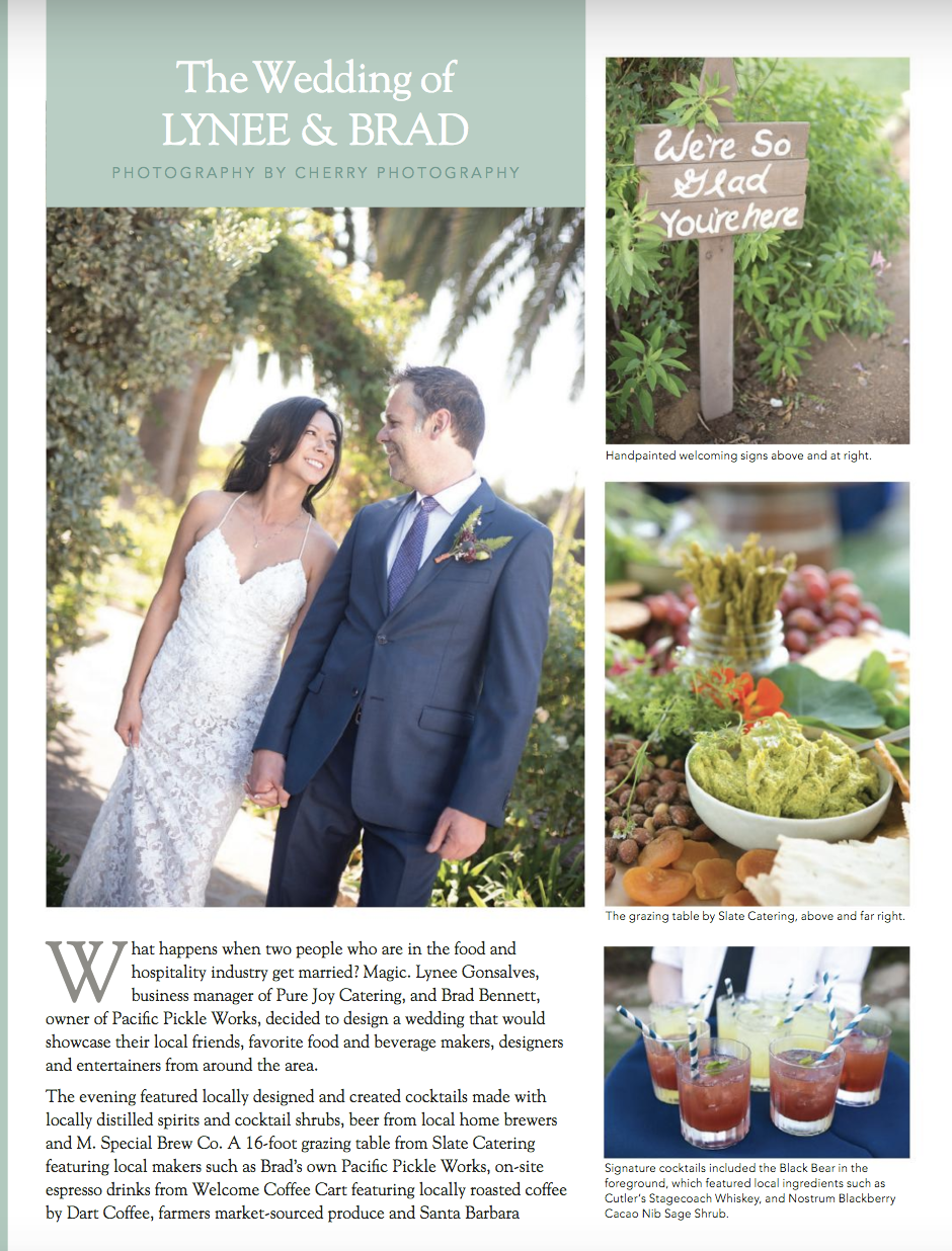 santa barbara wedding style | edible magazine | local food | local wine | By Cherry Photography | Wedding Photographer