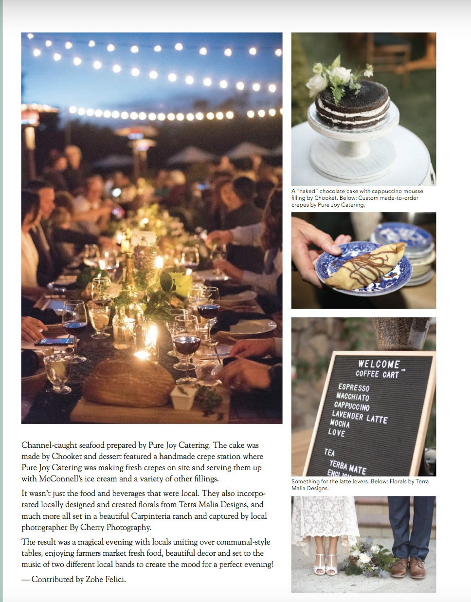 santa barbara wedding style | edible magazine | local food | local wine | By Cherry Photography | Wedding Photographer