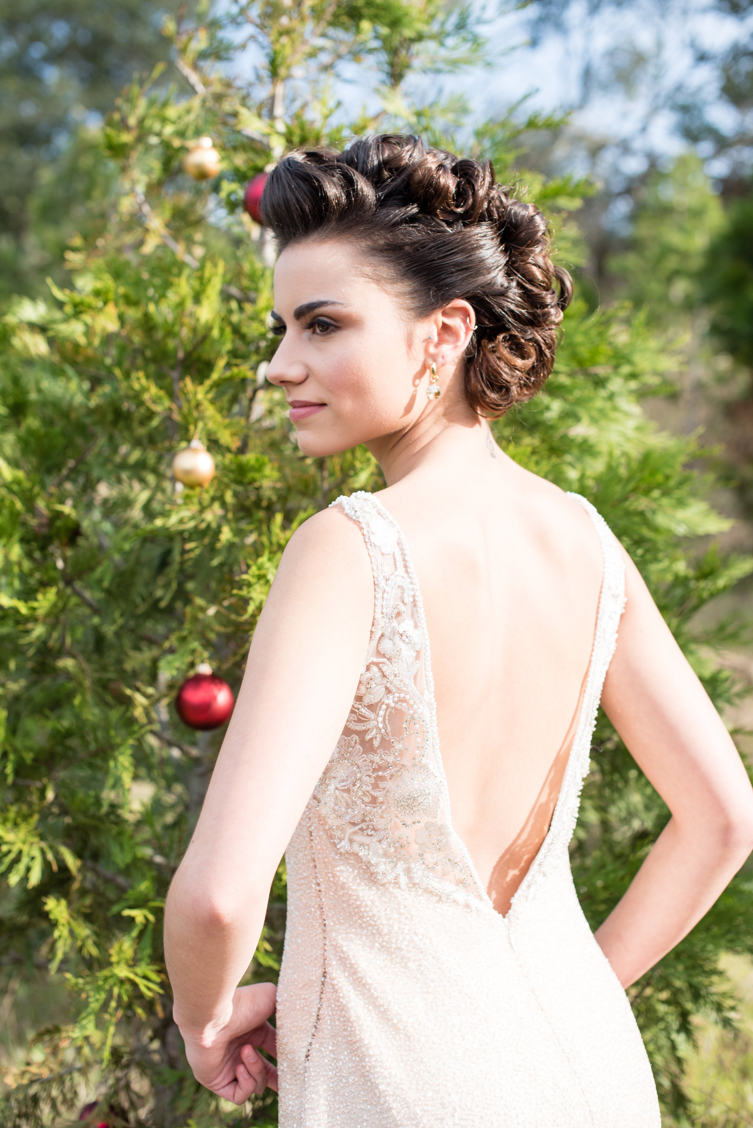 www.santabarbarawedding.com | Carrie Pollard | Church's Christmas Trees | Bride