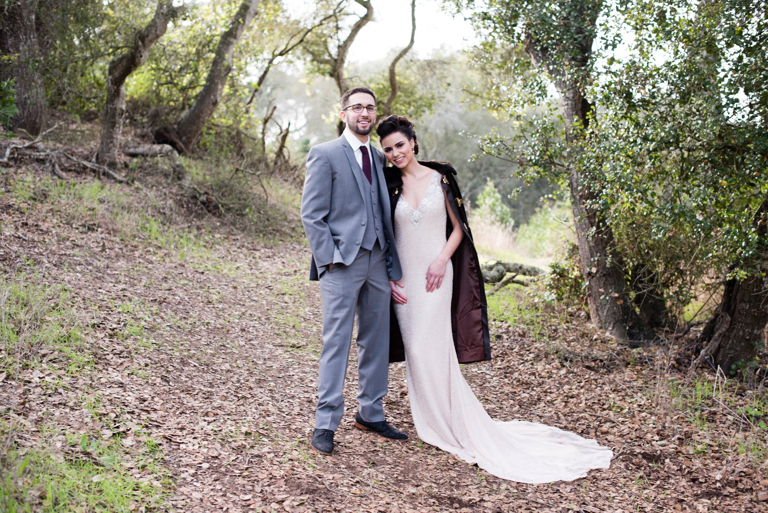 www.santabarbarawedding.com | Carrie Pollard | Church's Christmas Trees | Bride and Groom