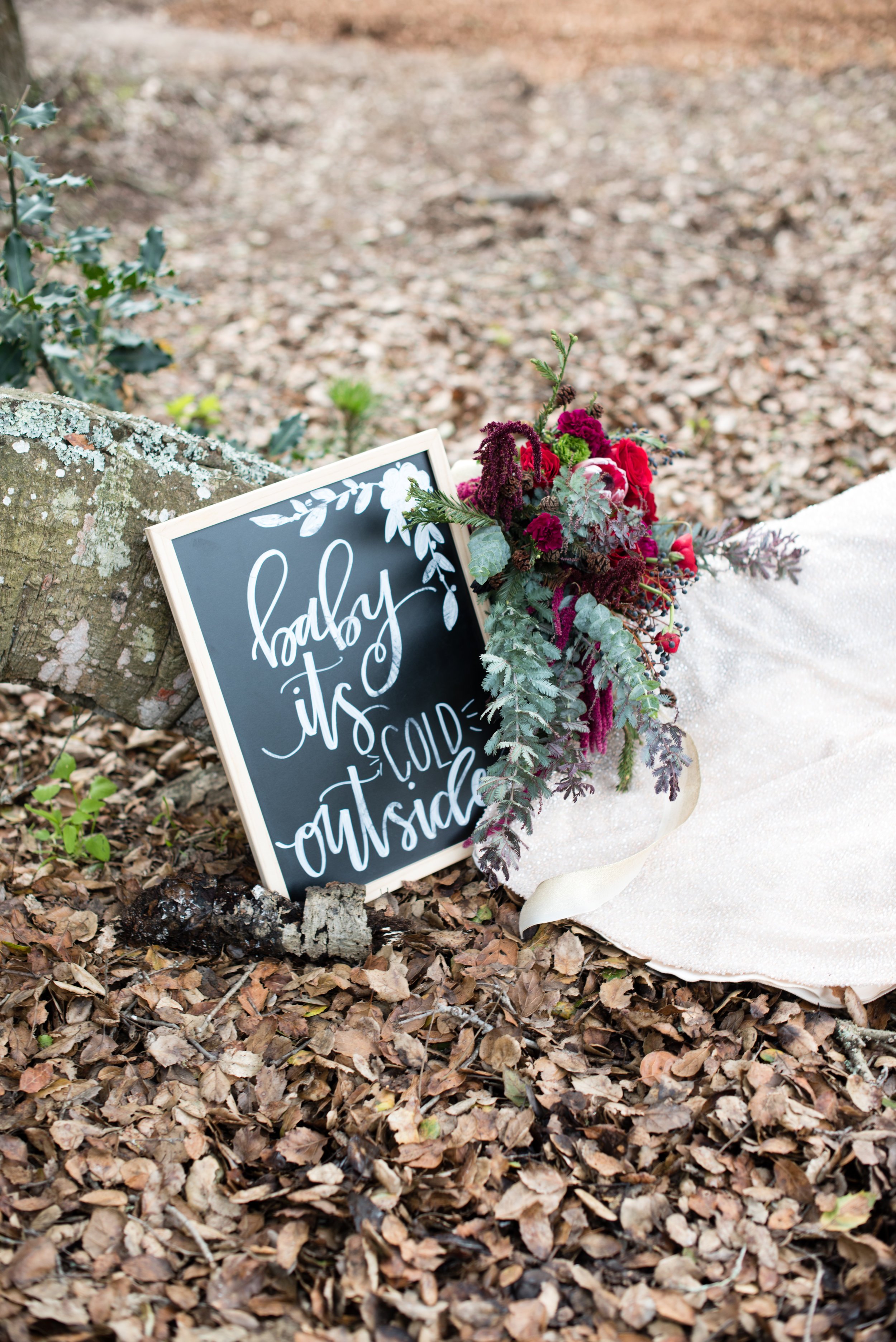 www.santabarbarawedding.com | Carrie Pollard | Church's Christmas Trees | Wedding Sign