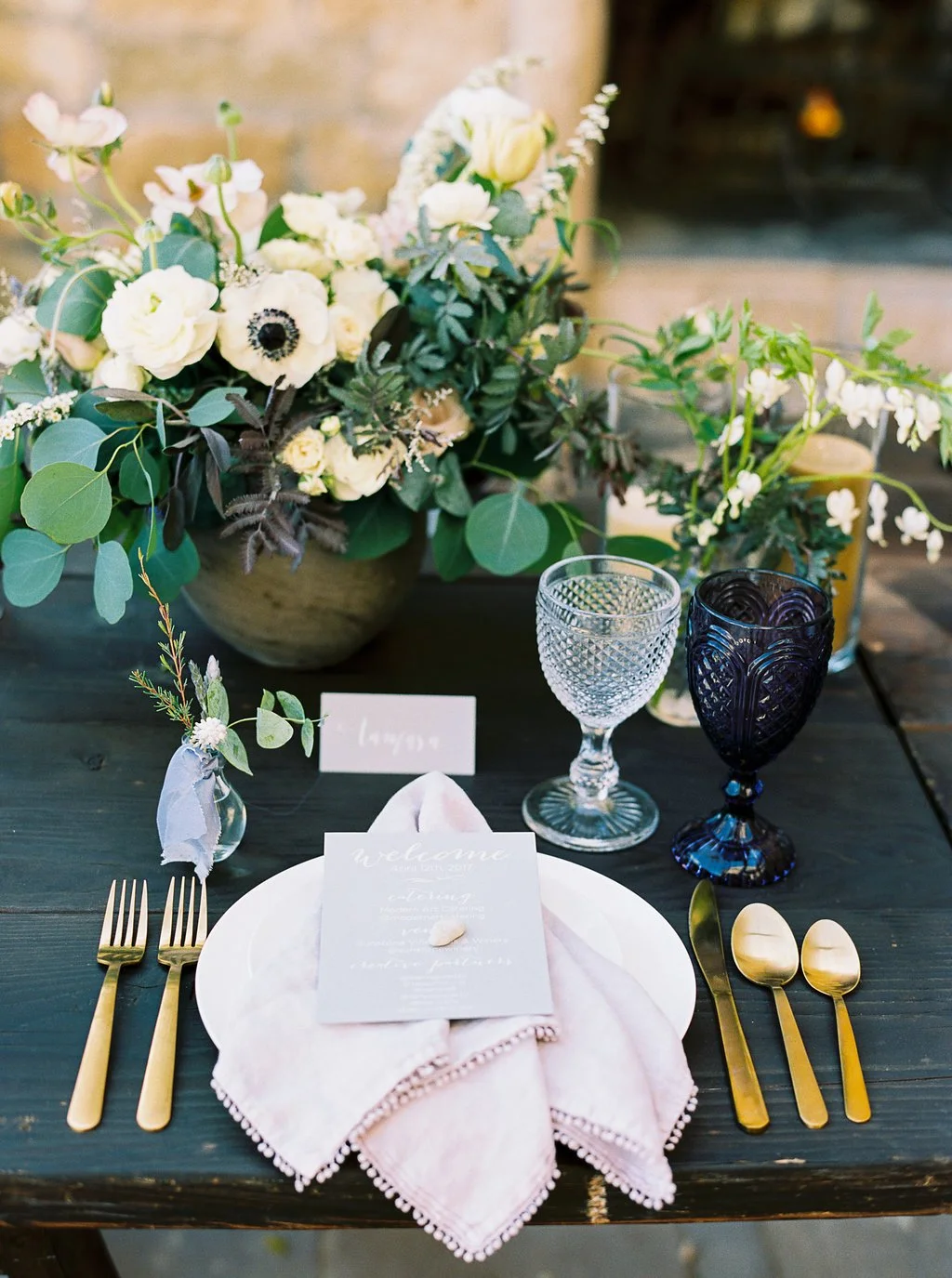 www.santabarbarawedding.com | Sunstone Winery | Jen Rodriguez | Dinner Party | Place Setting