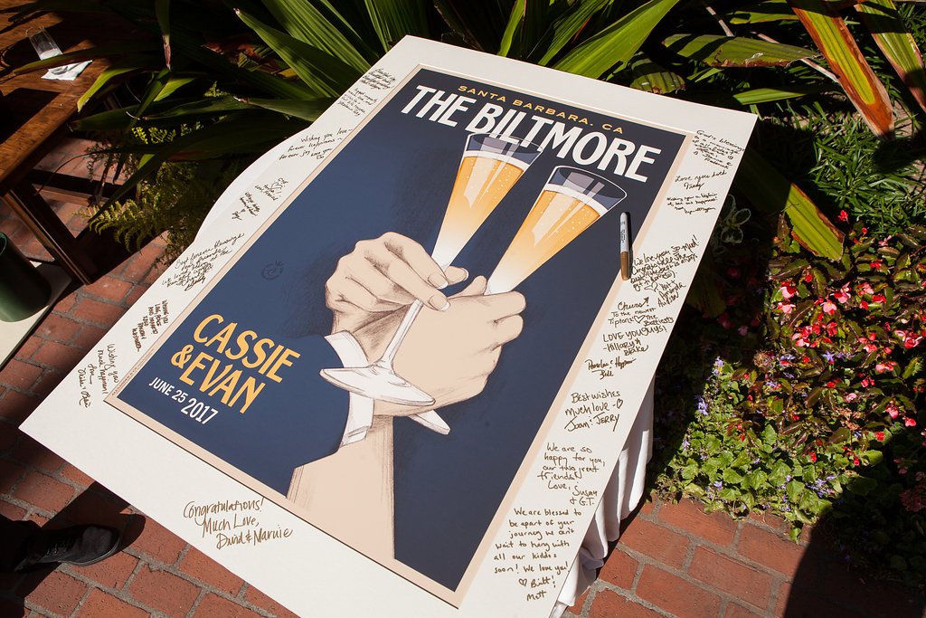 www.santabarbarawedding.com | Melissa Musgrove Photography | Four Seasons Resort The Biltmore | Wedding Poster | Guest Book